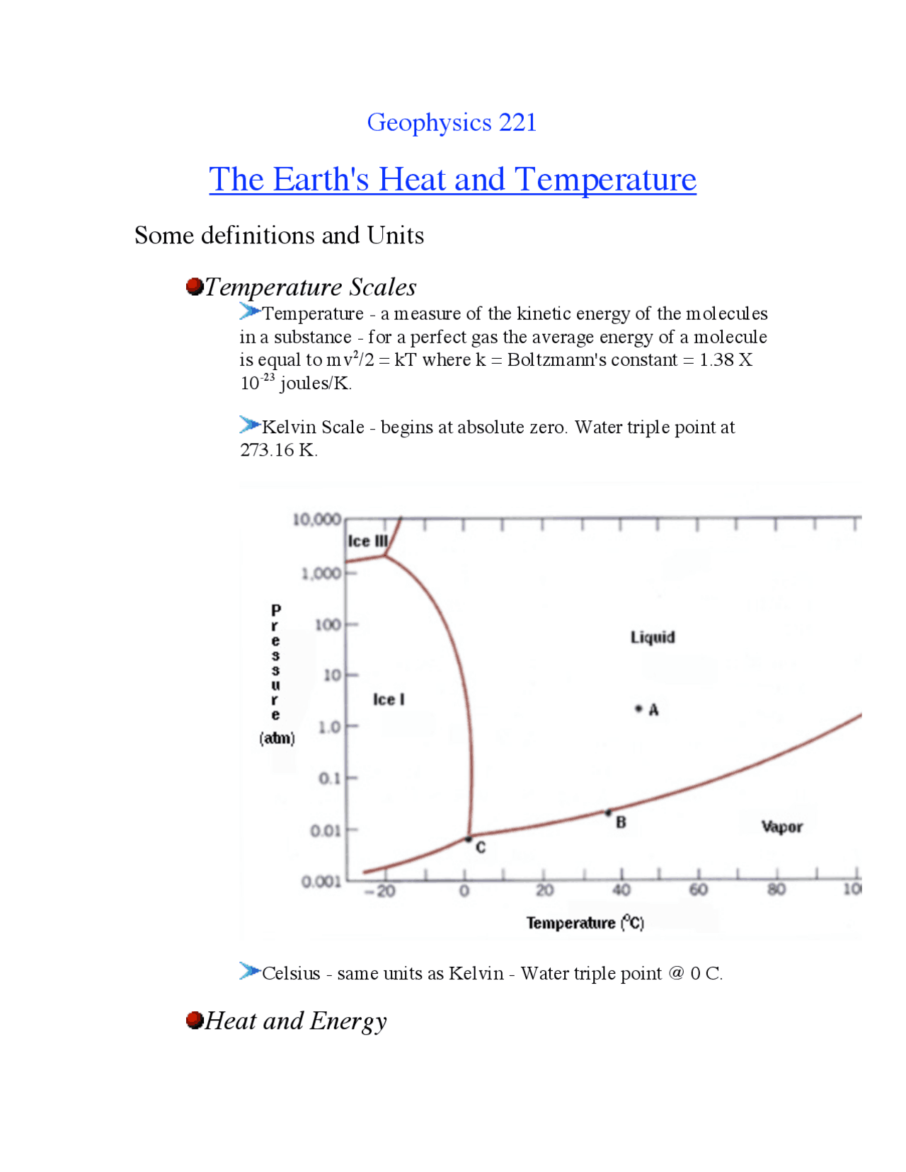 The Earth's Heat and Temperature | Lecture notes Geophysics | Docsity