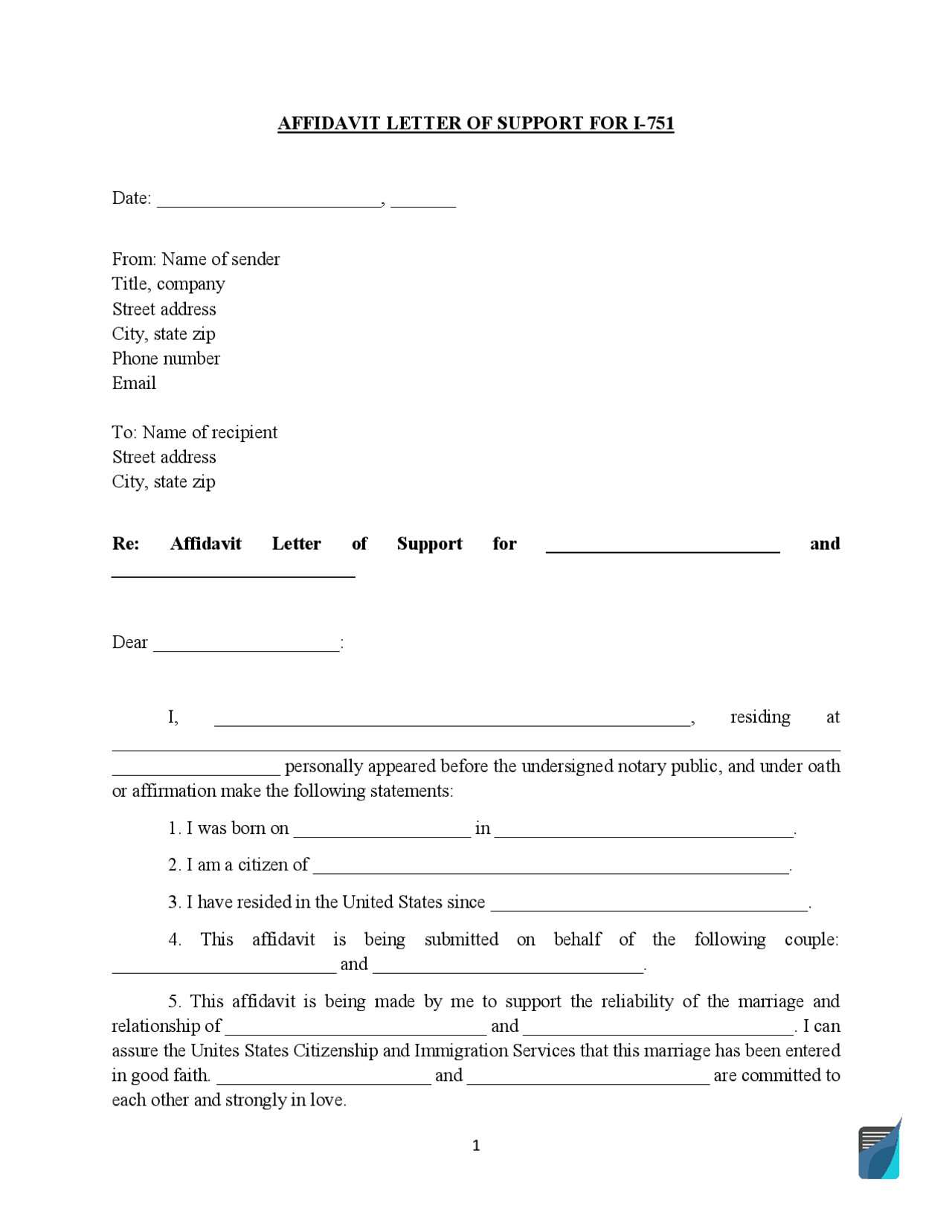 Affidavit of Support I751 form Slides Law Docsity