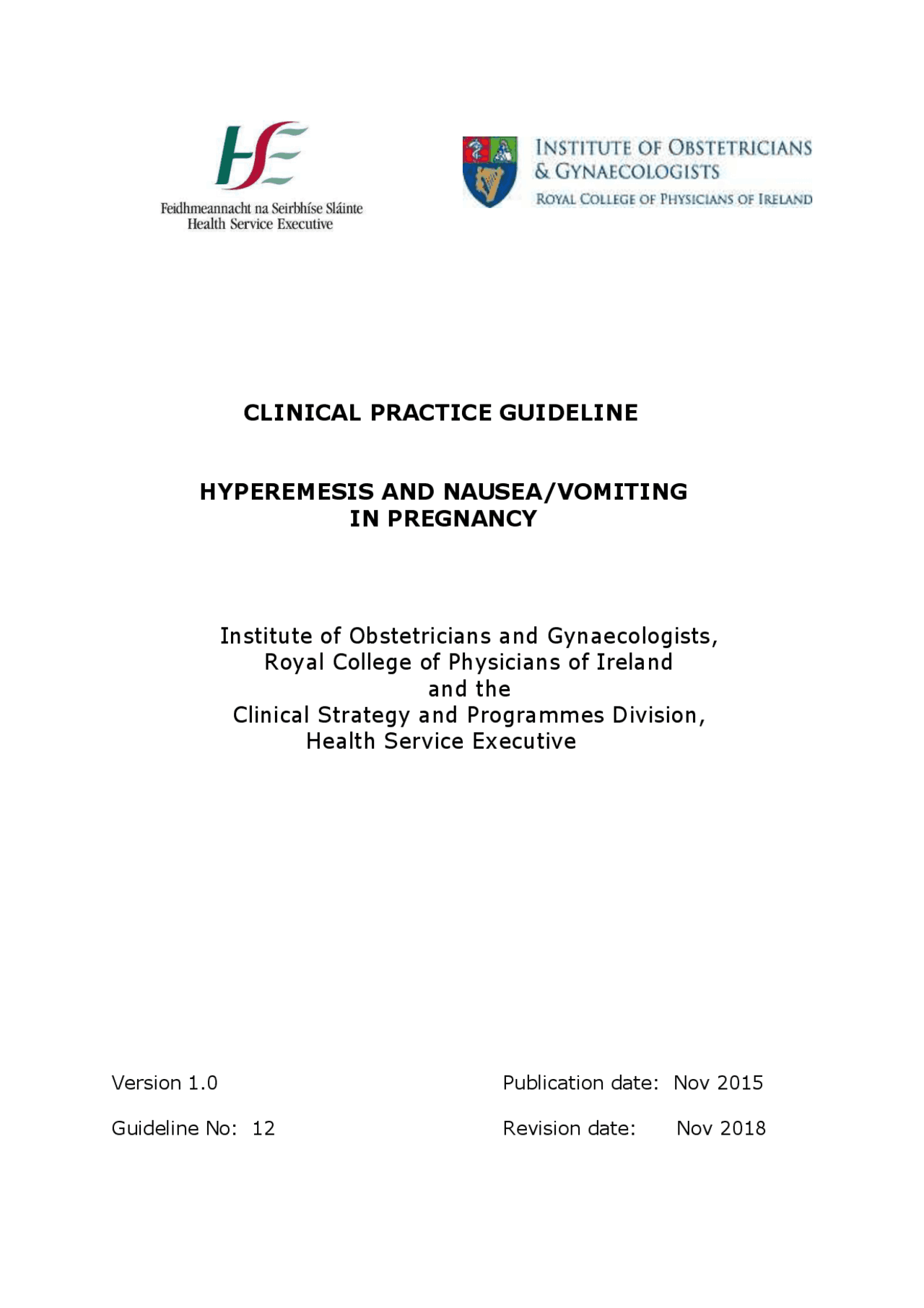 Hyperemesis and Nausea Vomiting in Pregnancy | Slides Obstetrics | Docsity