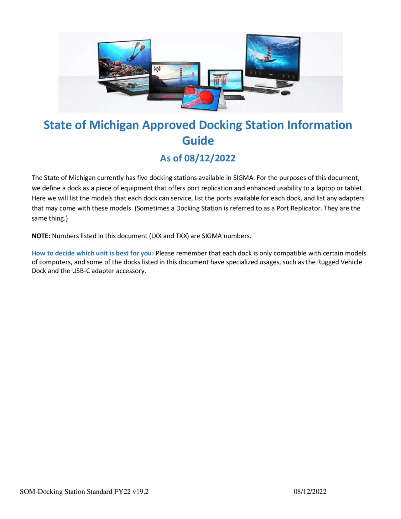 State of Michigan Approved Docking Station Information Guide | Slides ...