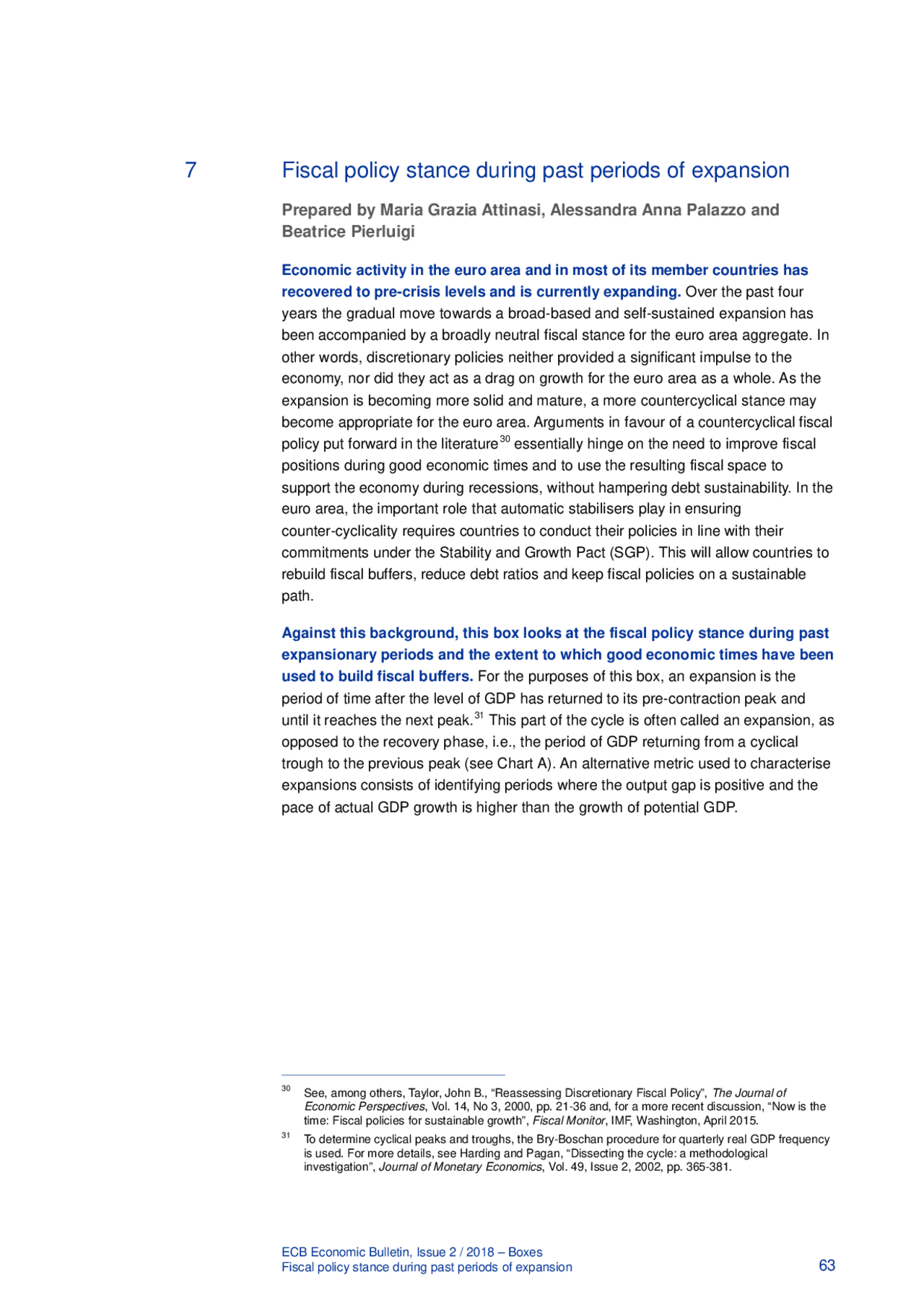 Fiscal policy stance during past periods of expansion | Exams Monetary ...