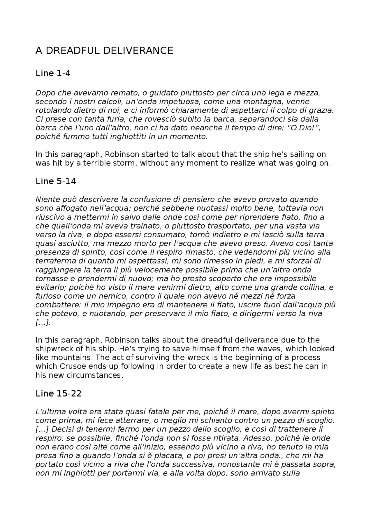 A dreadful deliverance Appunti di Inglese Docsity