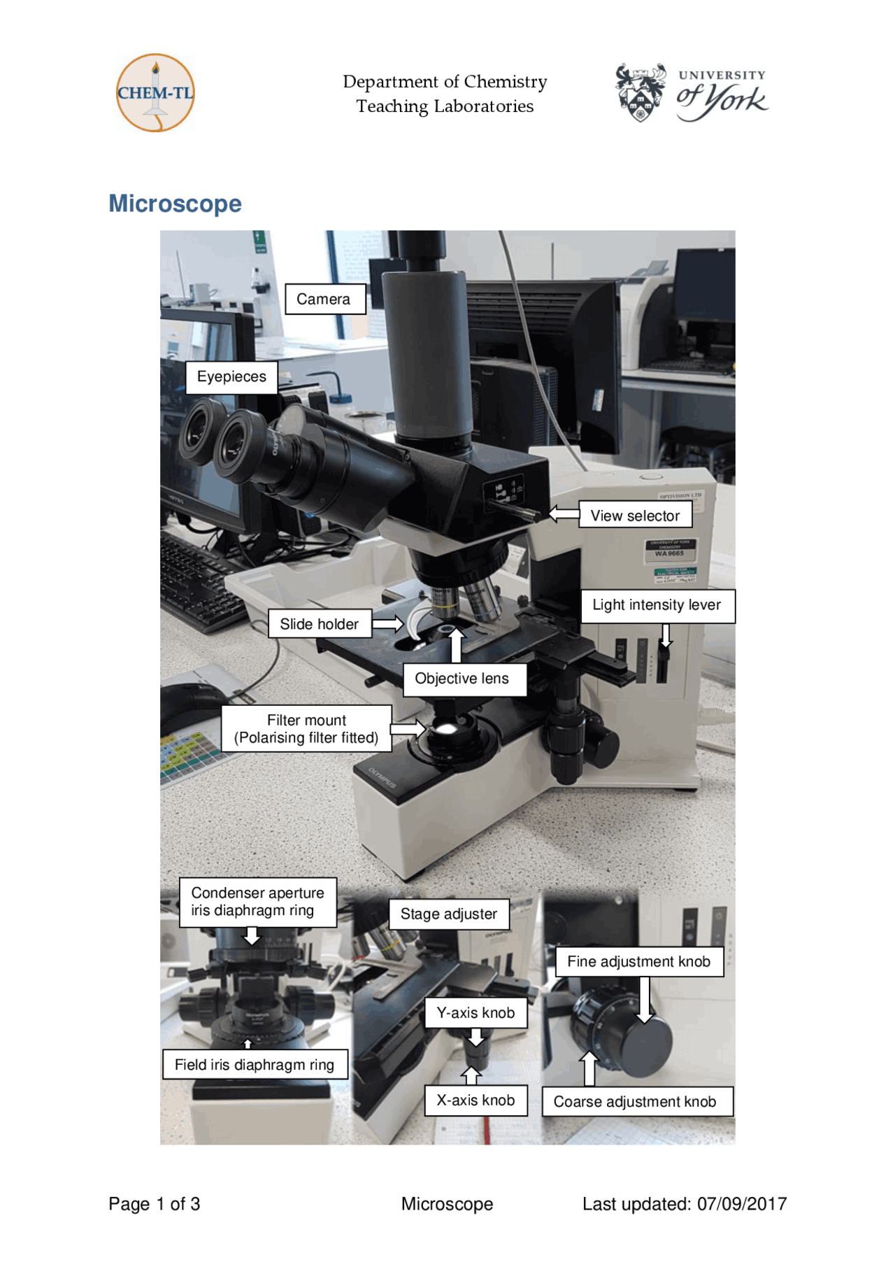 Microscope | Schemes and Mind Maps Chemistry | Docsity