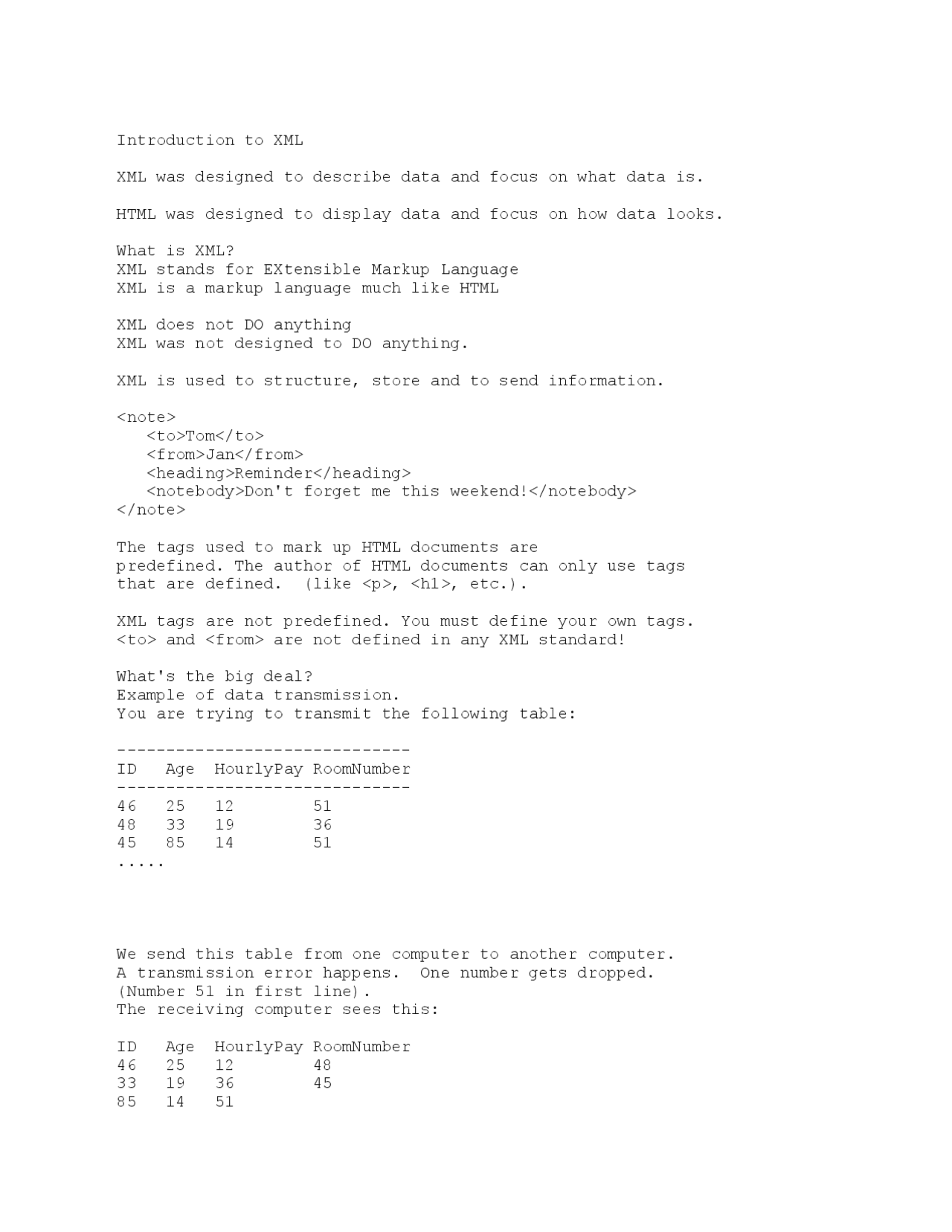 Introduction to XML Study notes English Docsity
