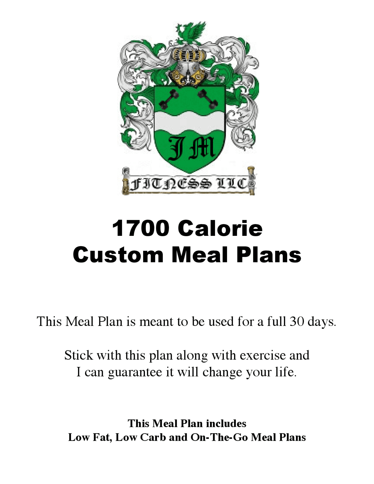 1700 Calorie Custom Meal Plans | Lecture notes Nutrition | Docsity