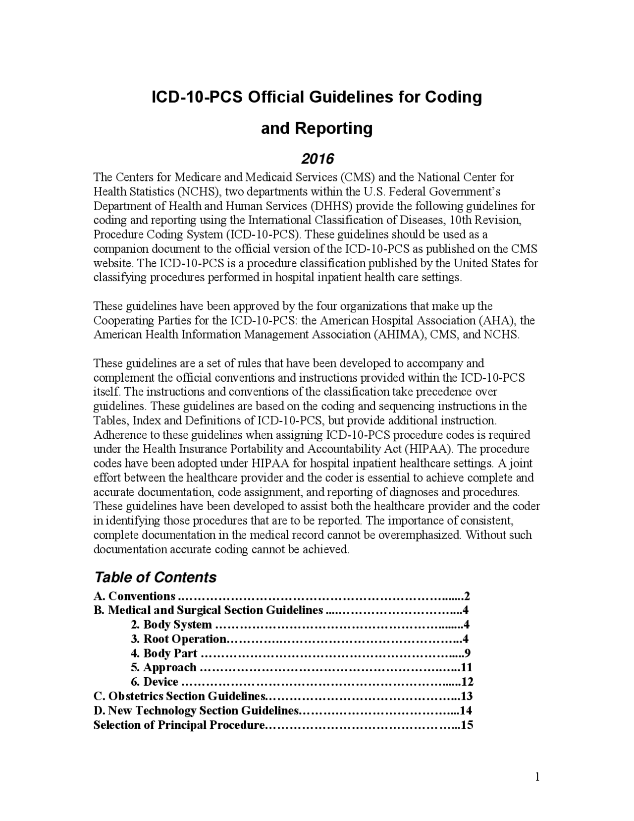 ICD-10-PCS Official Guidelines for Coding and Reporting | Summaries ...