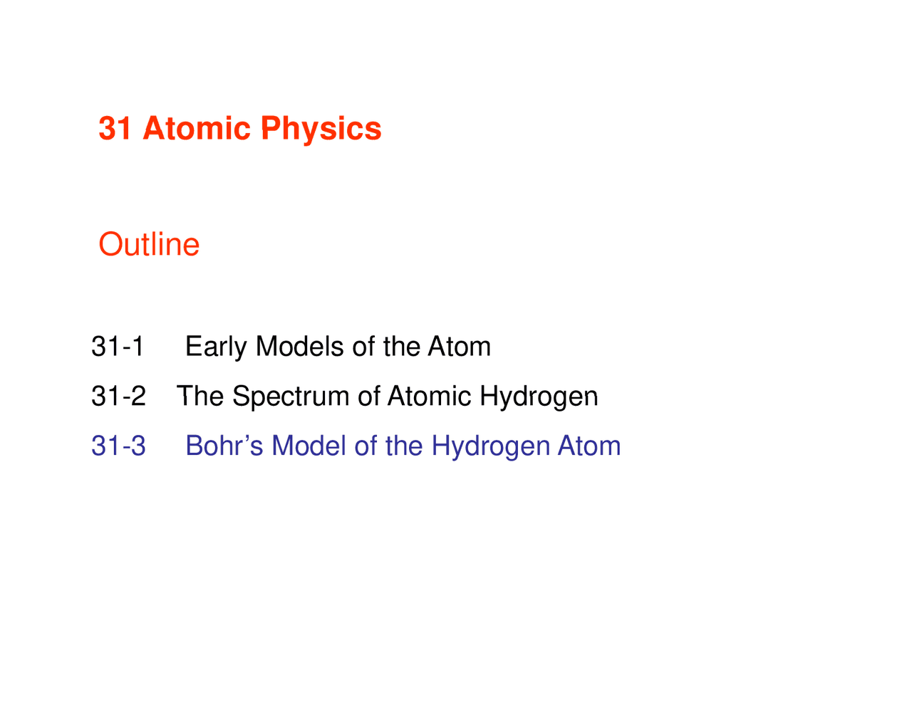 31-3 Bohr's Model of the Hydrogen Atom | Exercises Classical Physics ...