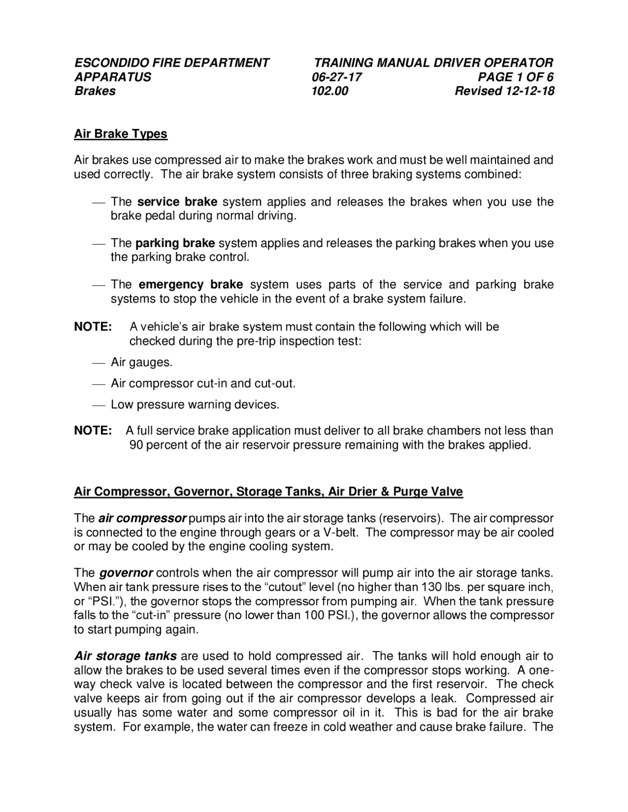 Escondido Fire Department Study notes Safety and Fire Engineering