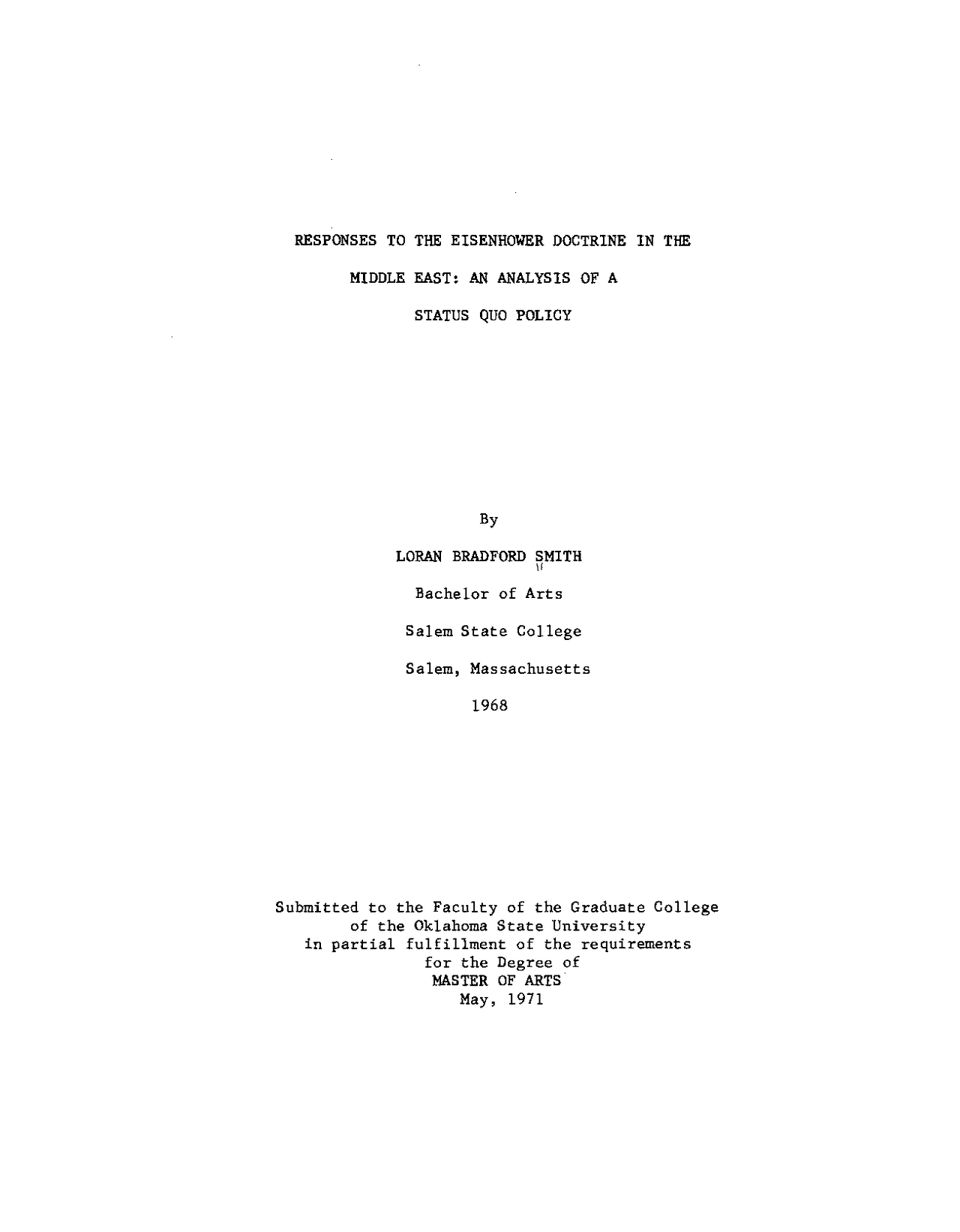 RESPONSES TO THE EISENHOWER DOCTRINE Summaries Political Science Responses to the eisenhower doctrine summaries political science
