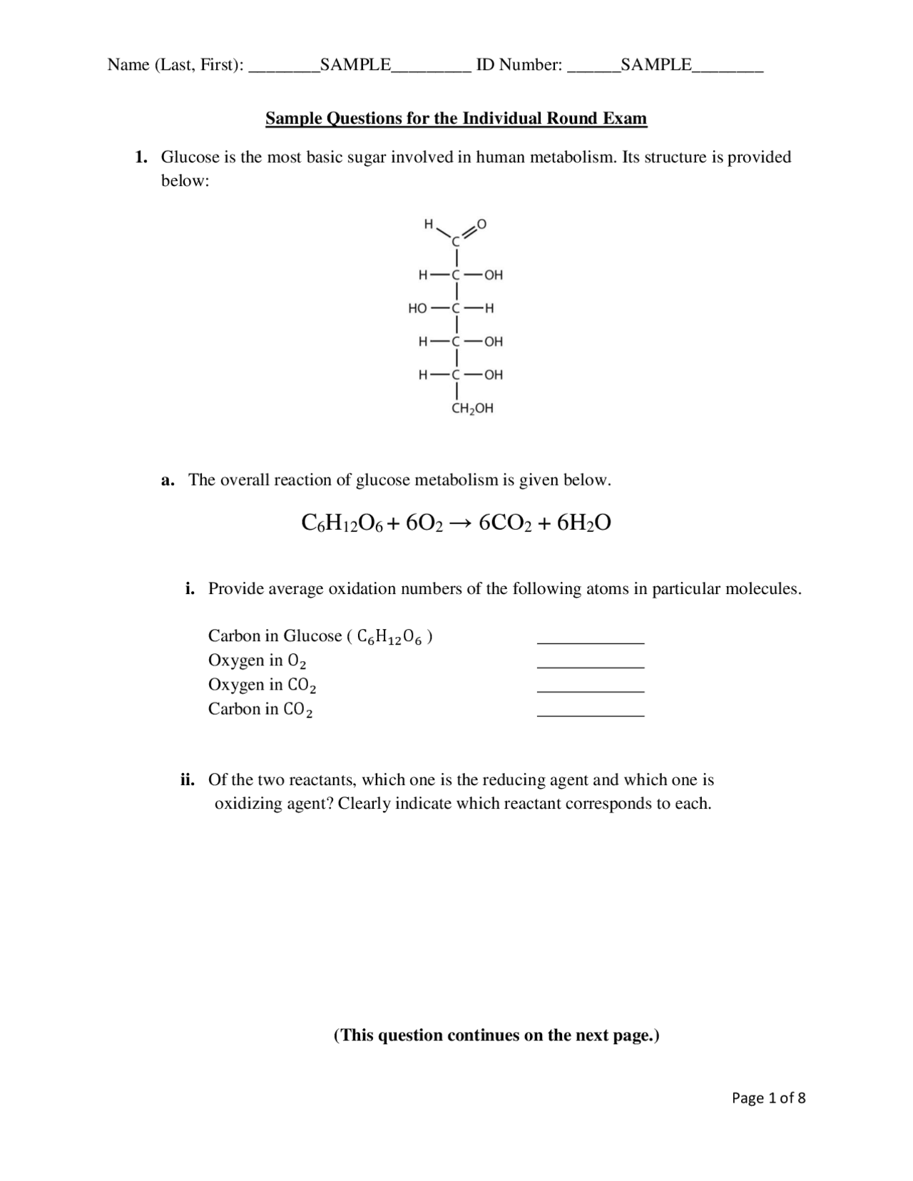 6o2 Structural Formula C6H12O6 + 6O2 → 6CO2 + 6H2O | Schemes and Mind Maps Geometry | Docsity