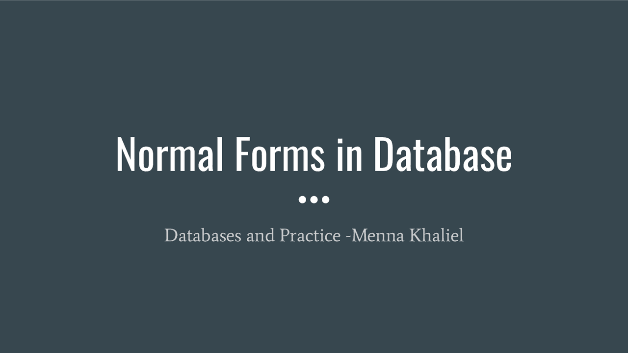 Normal Forms in Database | Exercises Design | Docsity