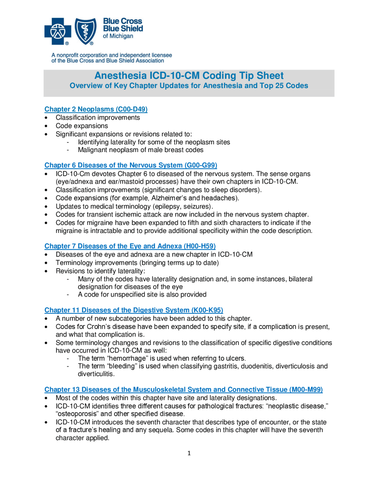 Anesthesia ICD-10-CM Coding Tip Sheet | Schemes and Mind Maps Cálculo ...