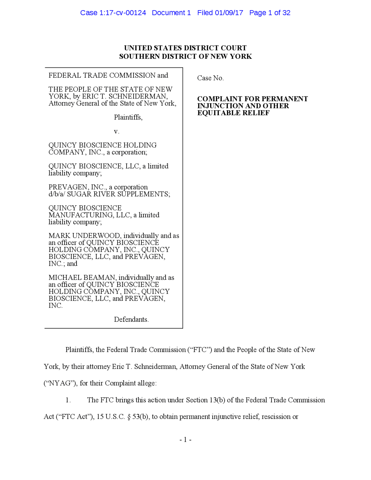 Complaint for Permanent Injunction and Other Equitable Relief | Schemes ...