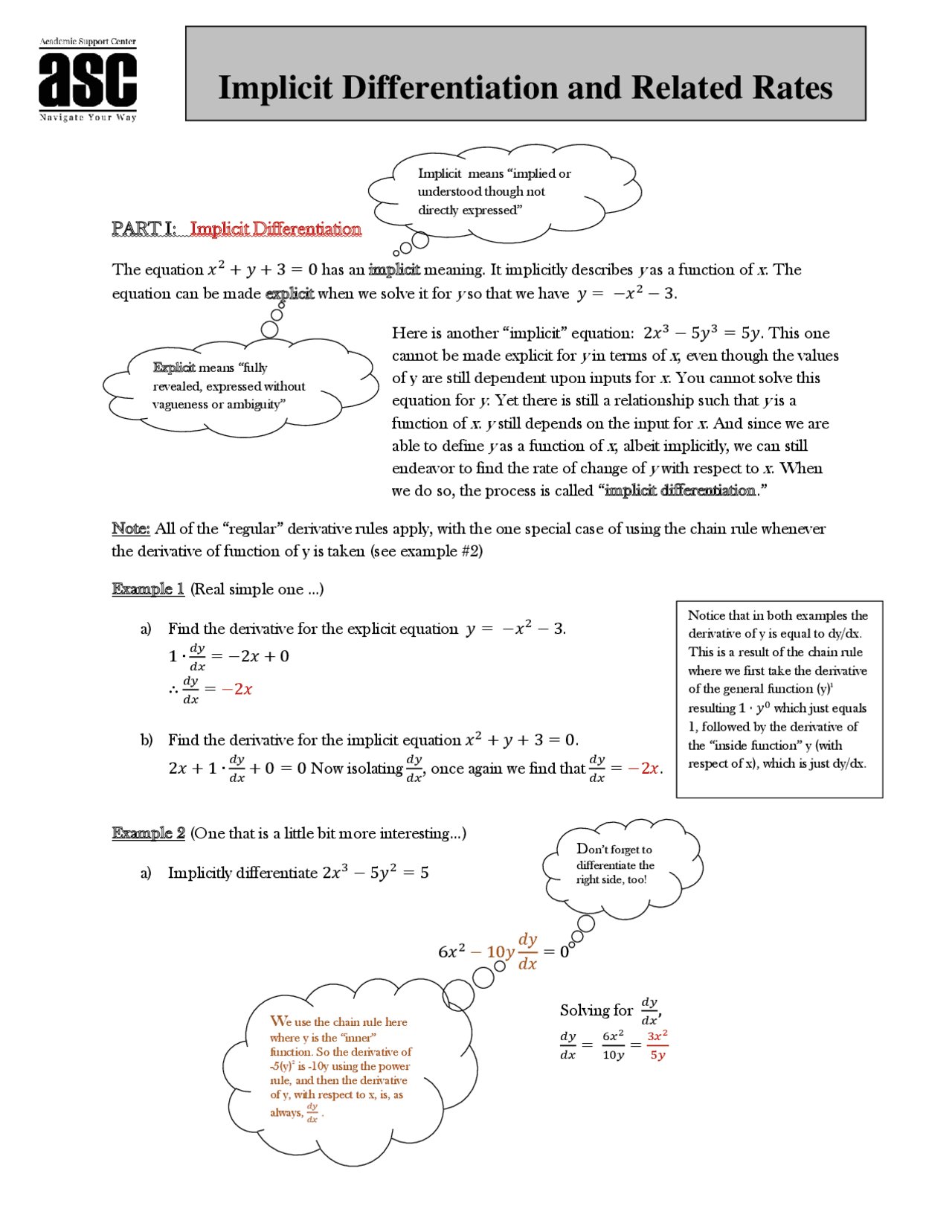 Implicit Differentiation And Related Rates Implicit Differentiation And Related Rates
