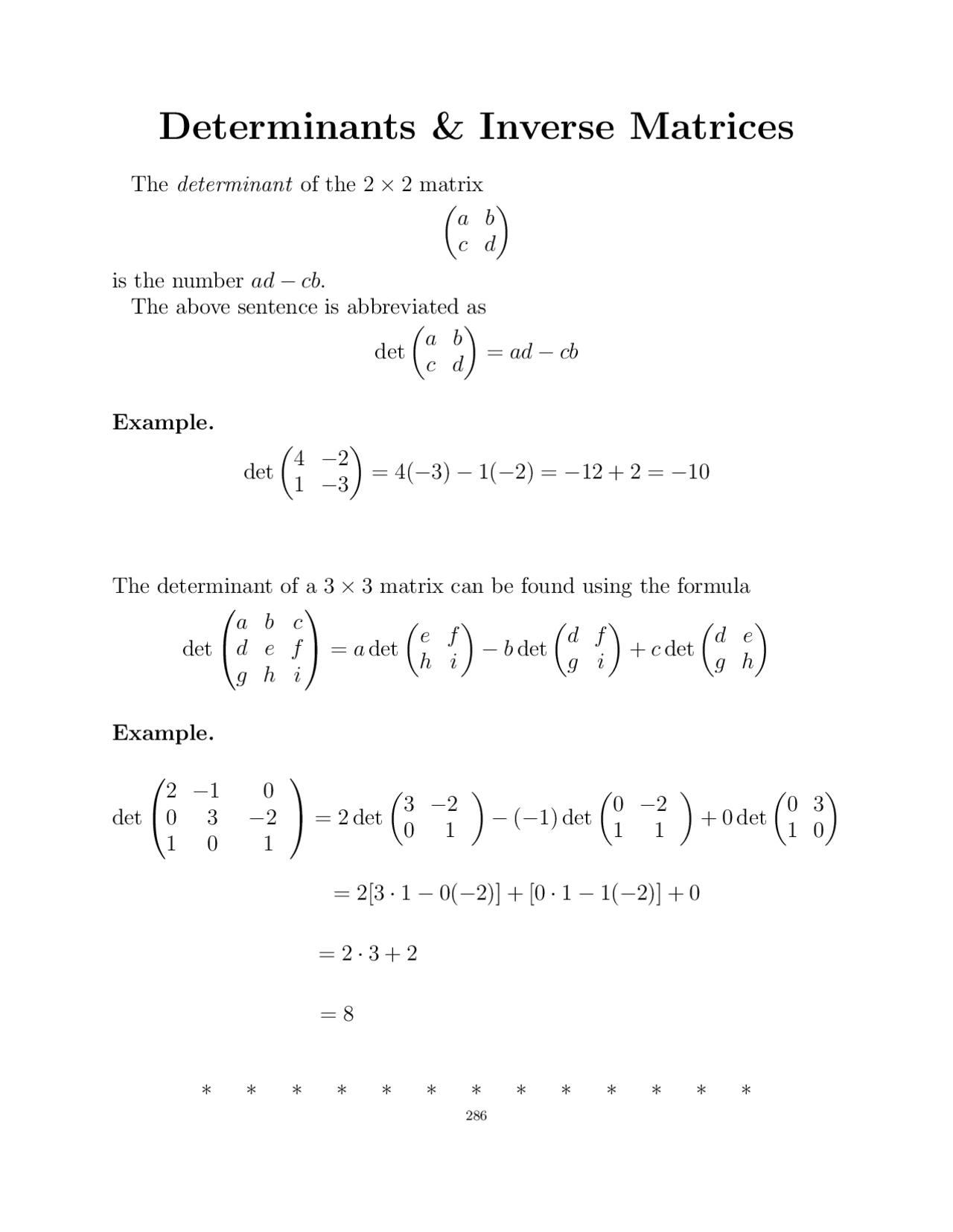 Determinants & Inverse Matrices | Schemes and Mind Maps Linear Algebra ...