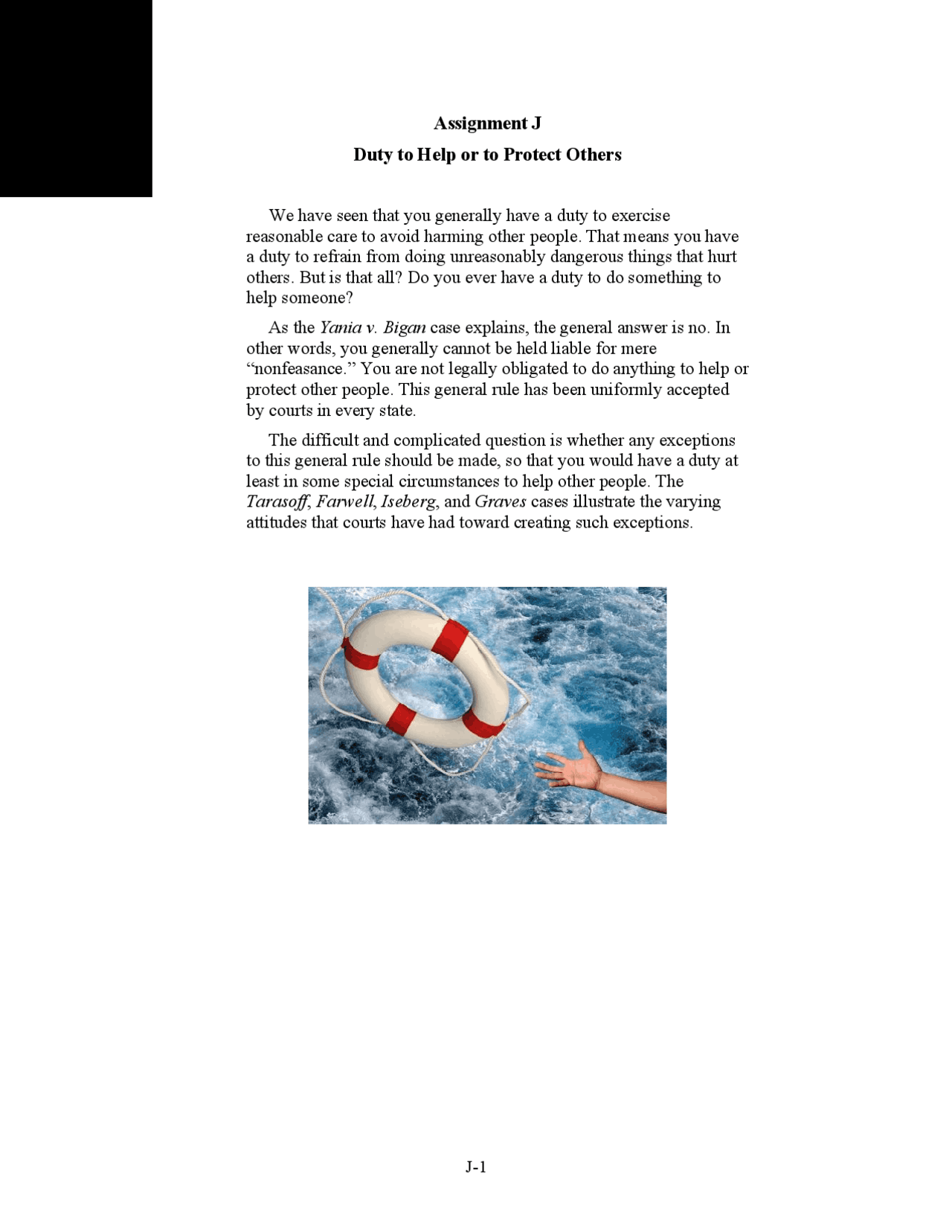 Duty Assignment Example reading-assignment_-duty-to-protect.pdf | Slides Law | Docsity