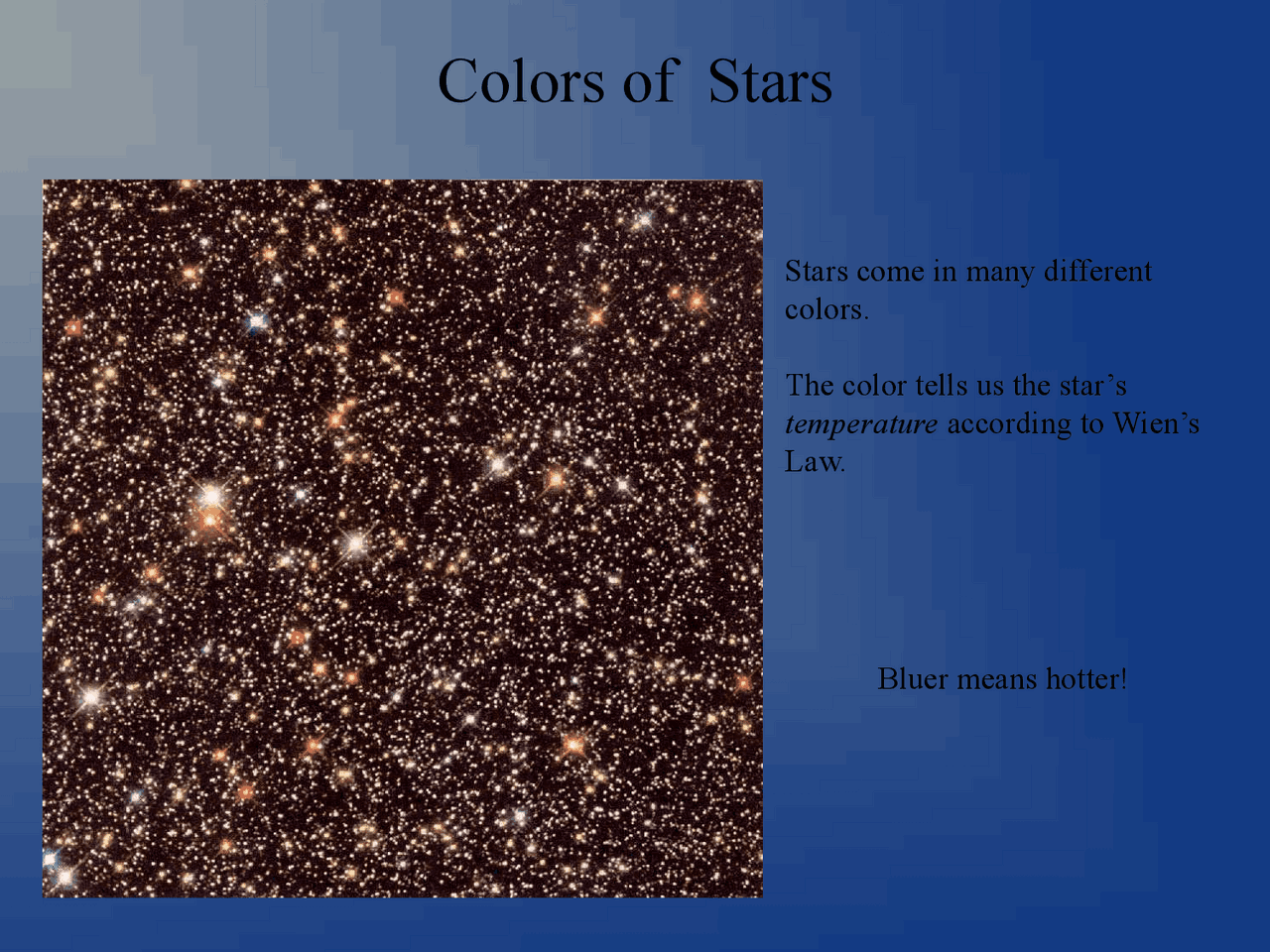 Star With Color Colors of Stars | Study notes Earth science | Docsity