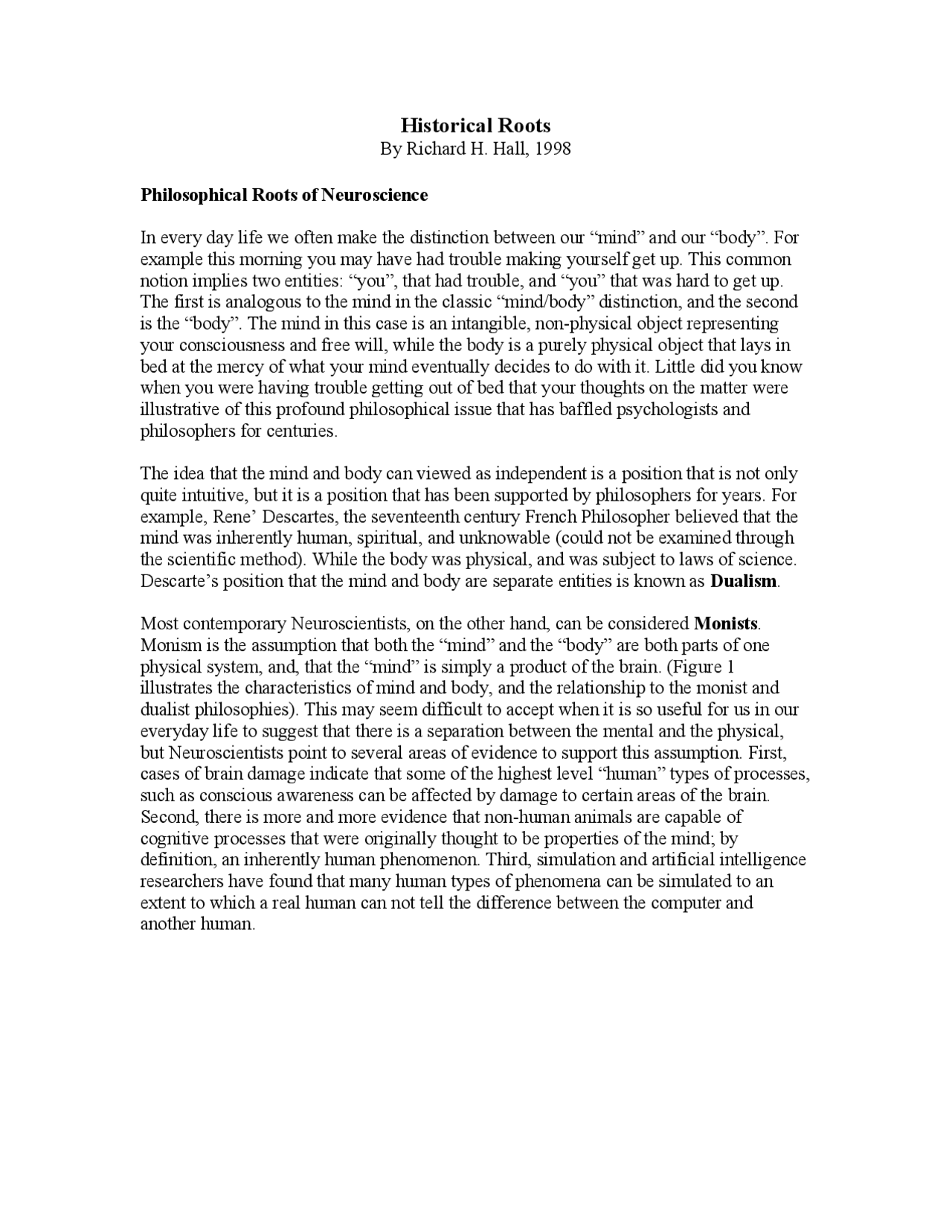 Historical Roots | Exercises Communication | Docsity