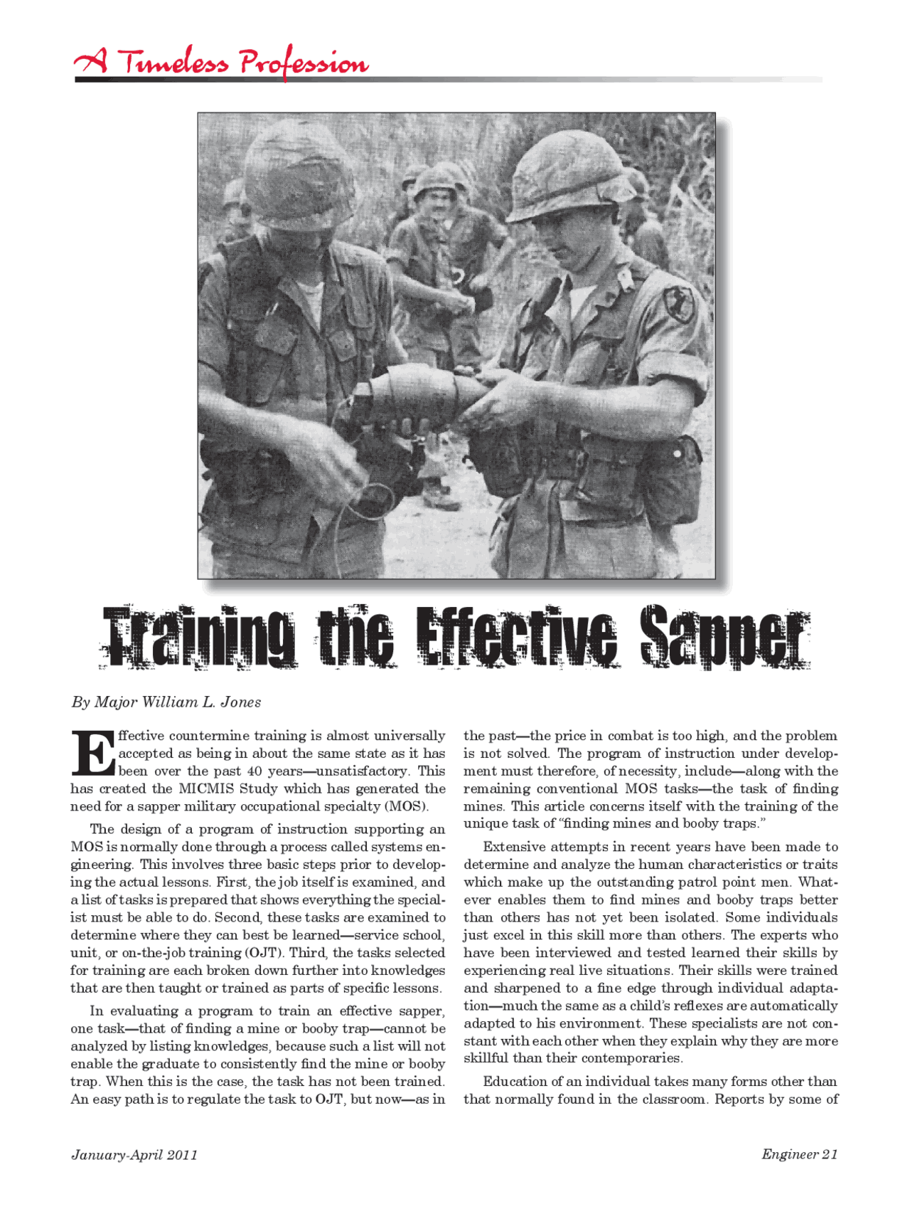 Training the Effective Sapper | Exams Design | Docsity