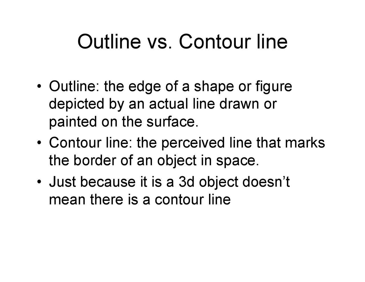 Outline vs. Contour line Exams Art Docsity