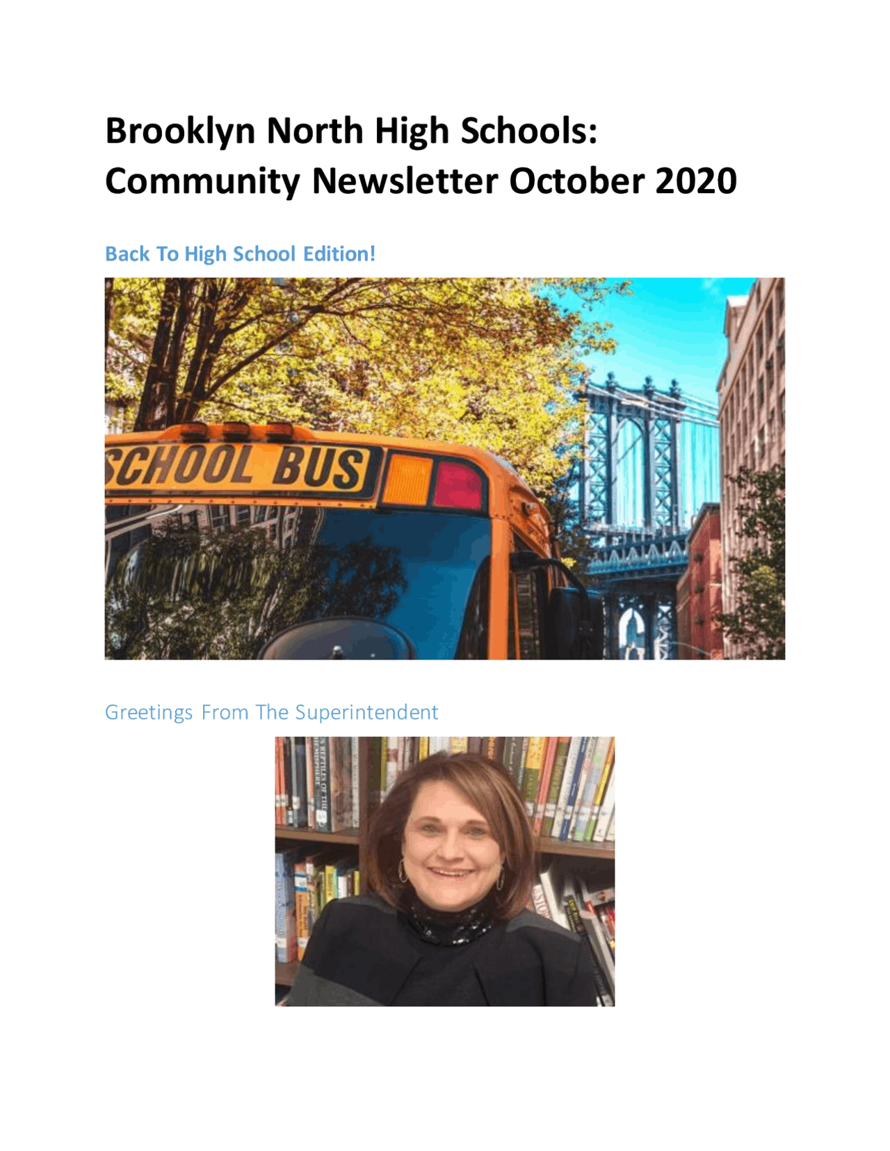 Brooklyn North High Schools Community Newsletter October Exams