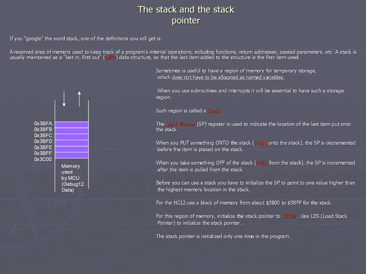 The stack and the stack pointer | Slides Computer Architecture and ...