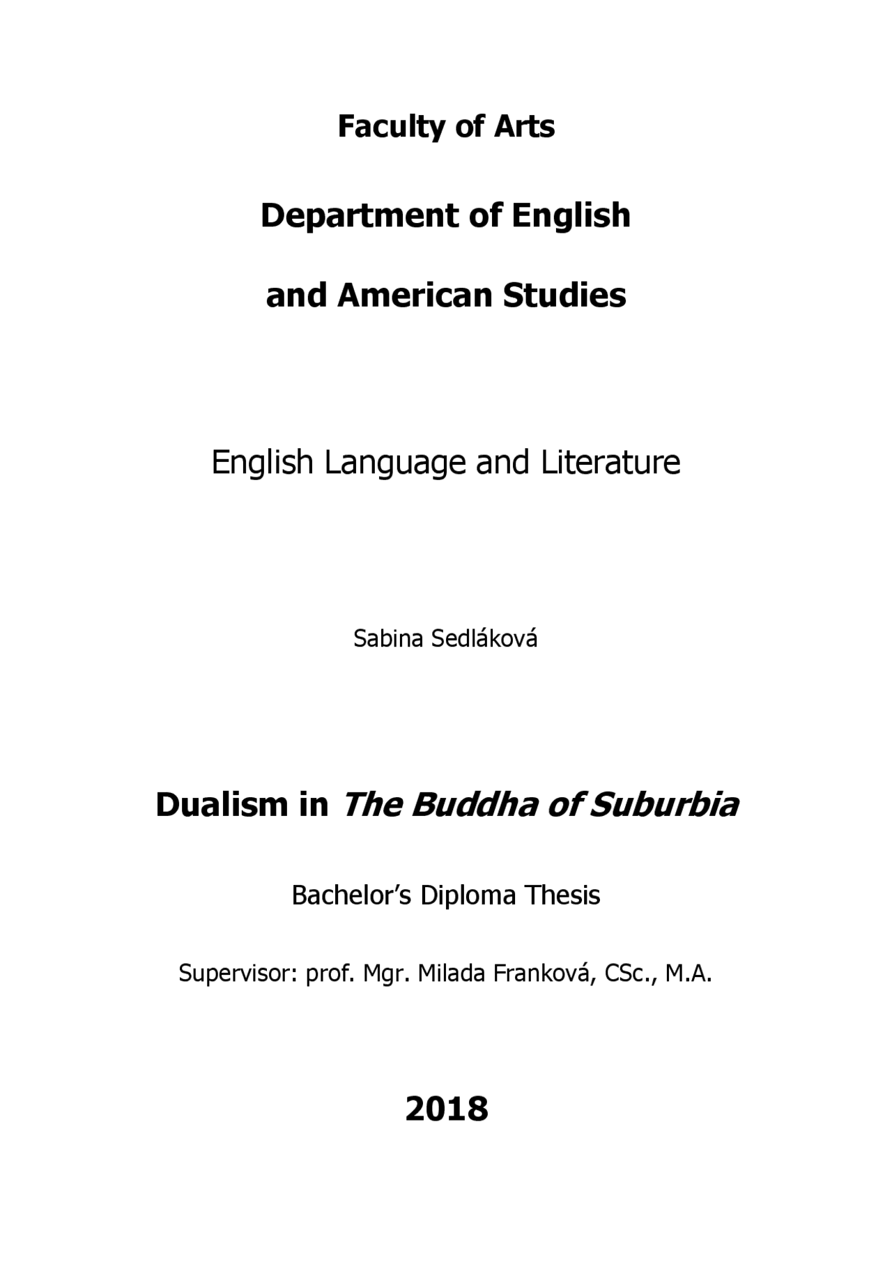 The Buddha Of Suburbia Summary Chapter By Chapter Dualism in The Buddha of Suburbia | Slides English | Docsity