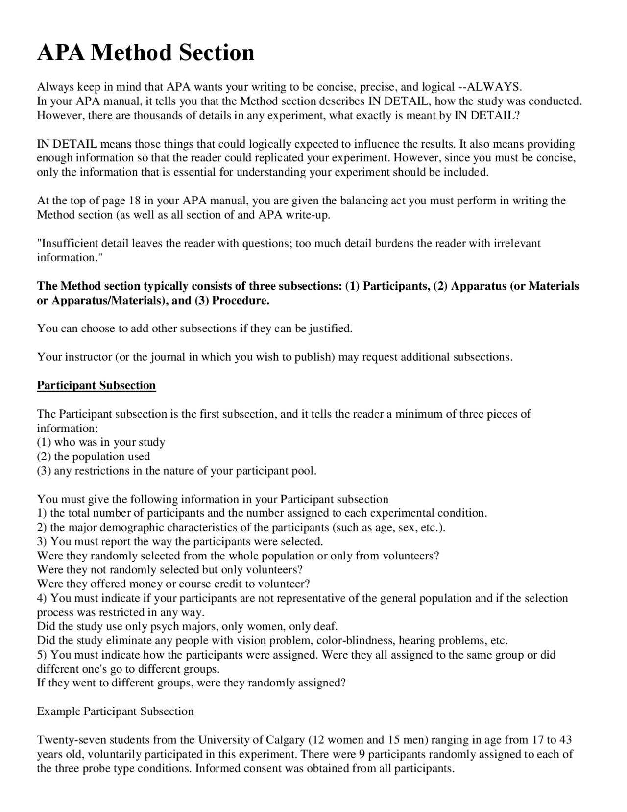 APA Method Section | Schemes and Mind Maps Design | Docsity