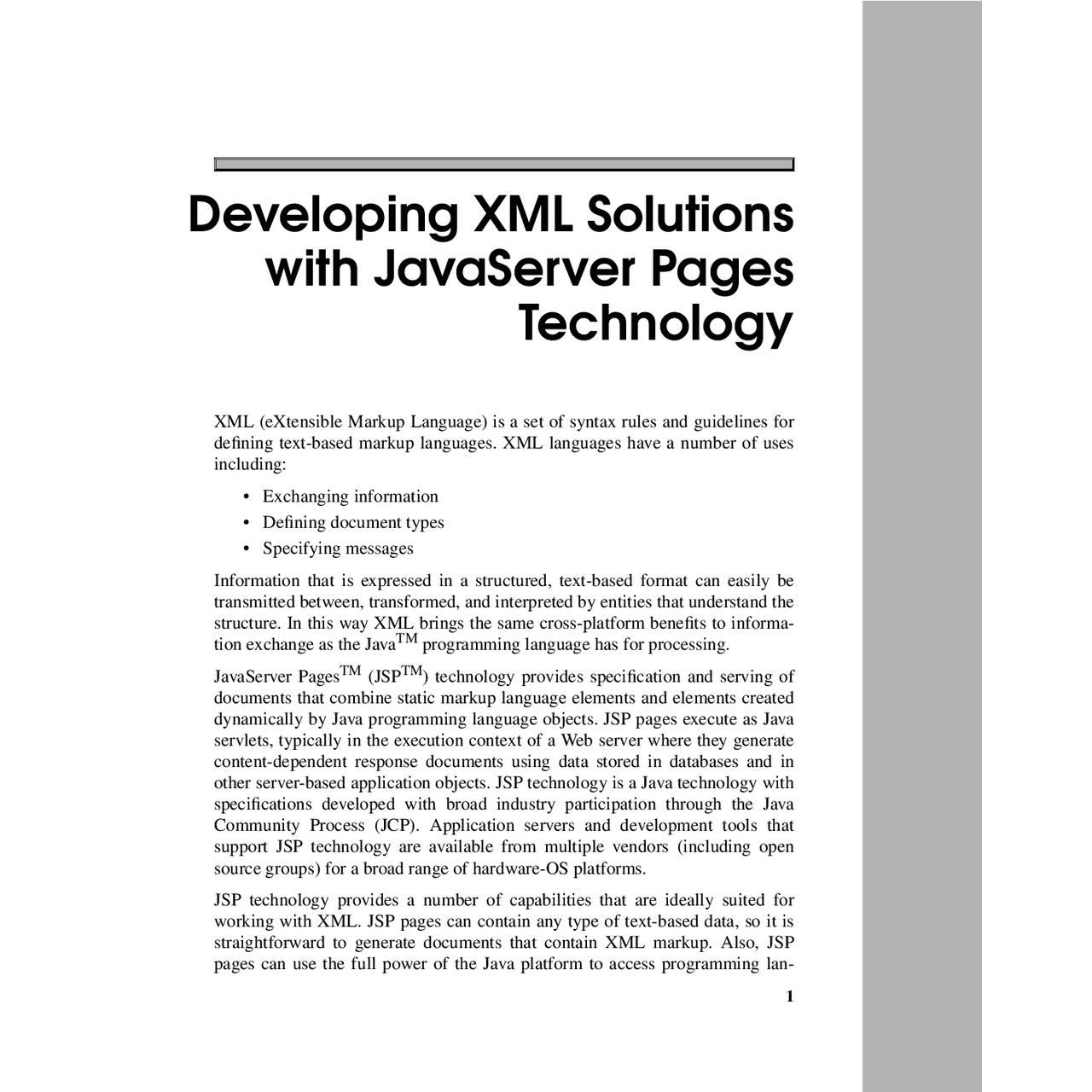 Developing XML Solutions with JavaServer Pages Technology | Schemes and ...
