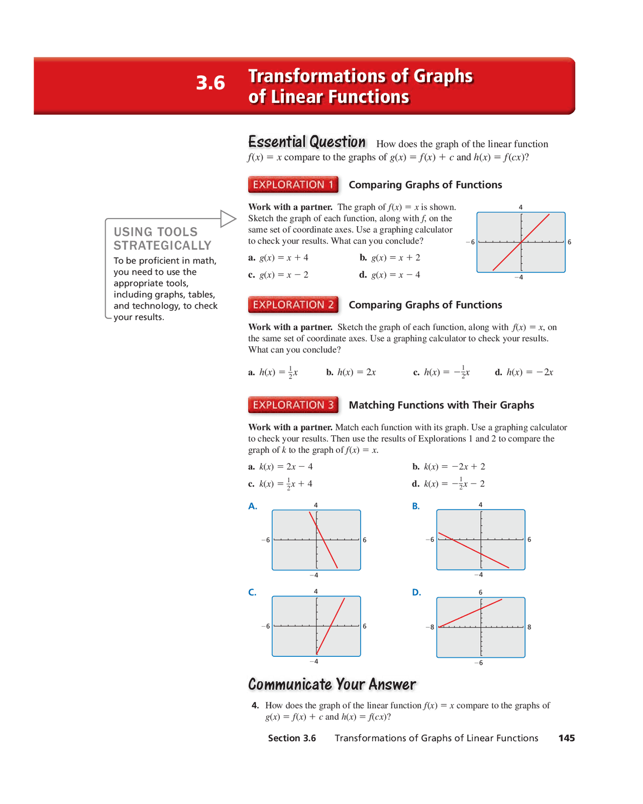 Transformations of Graphs of Linear Functions | Slides Reasoning | Docsity
