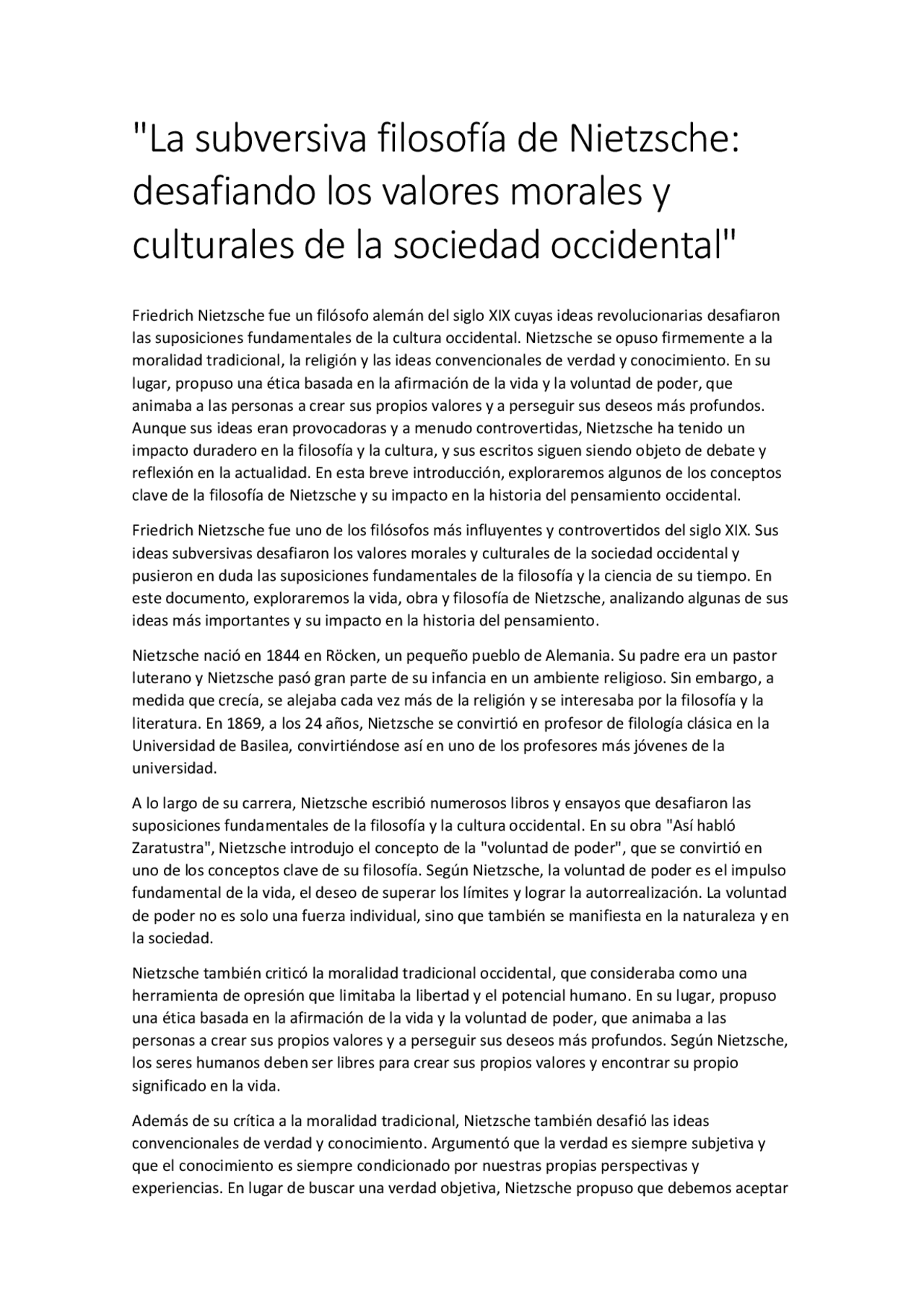La Subversiva Filosofía De Nietzsche | Monografías, Ensayos de Historia ...