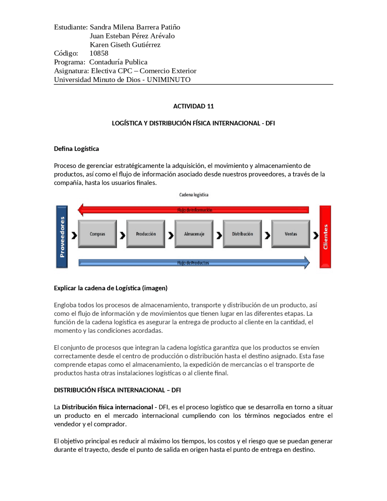 Logistica y distribución fisica | Ejercicios de Comercio Exterior | Docsity