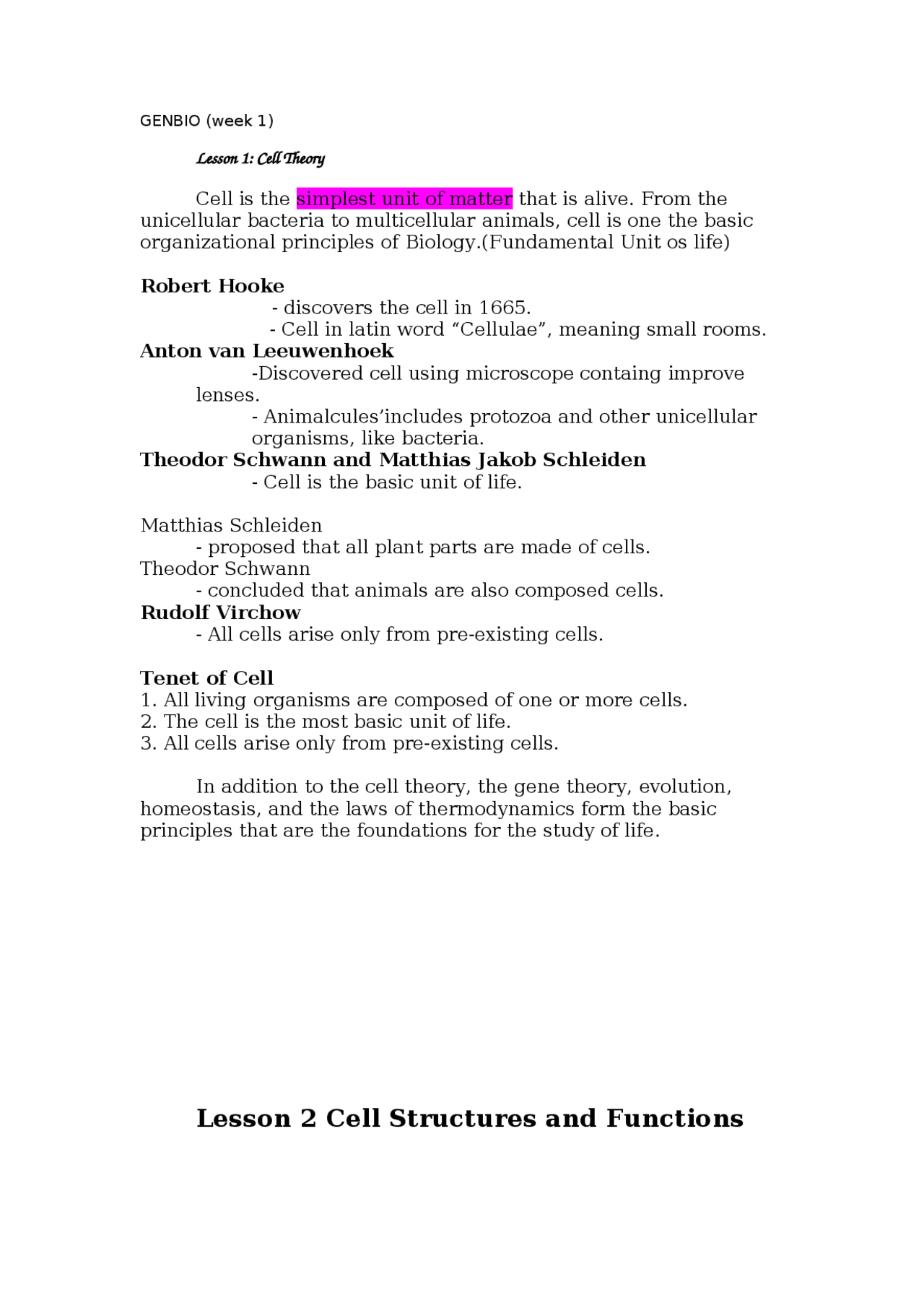 Notes for biology 1 to help students | Summaries Biology | Docsity