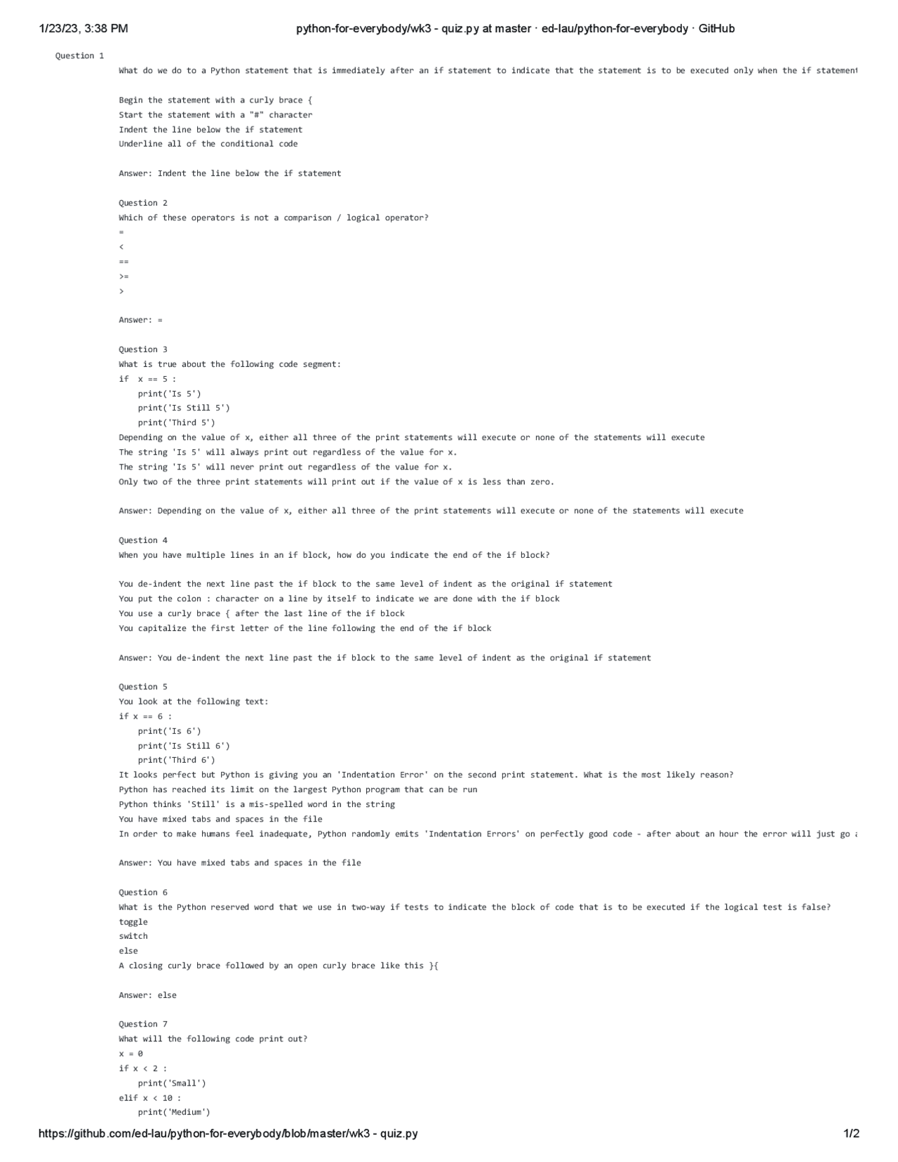 Python for computer science students | Exercises Computer Science | Docsity