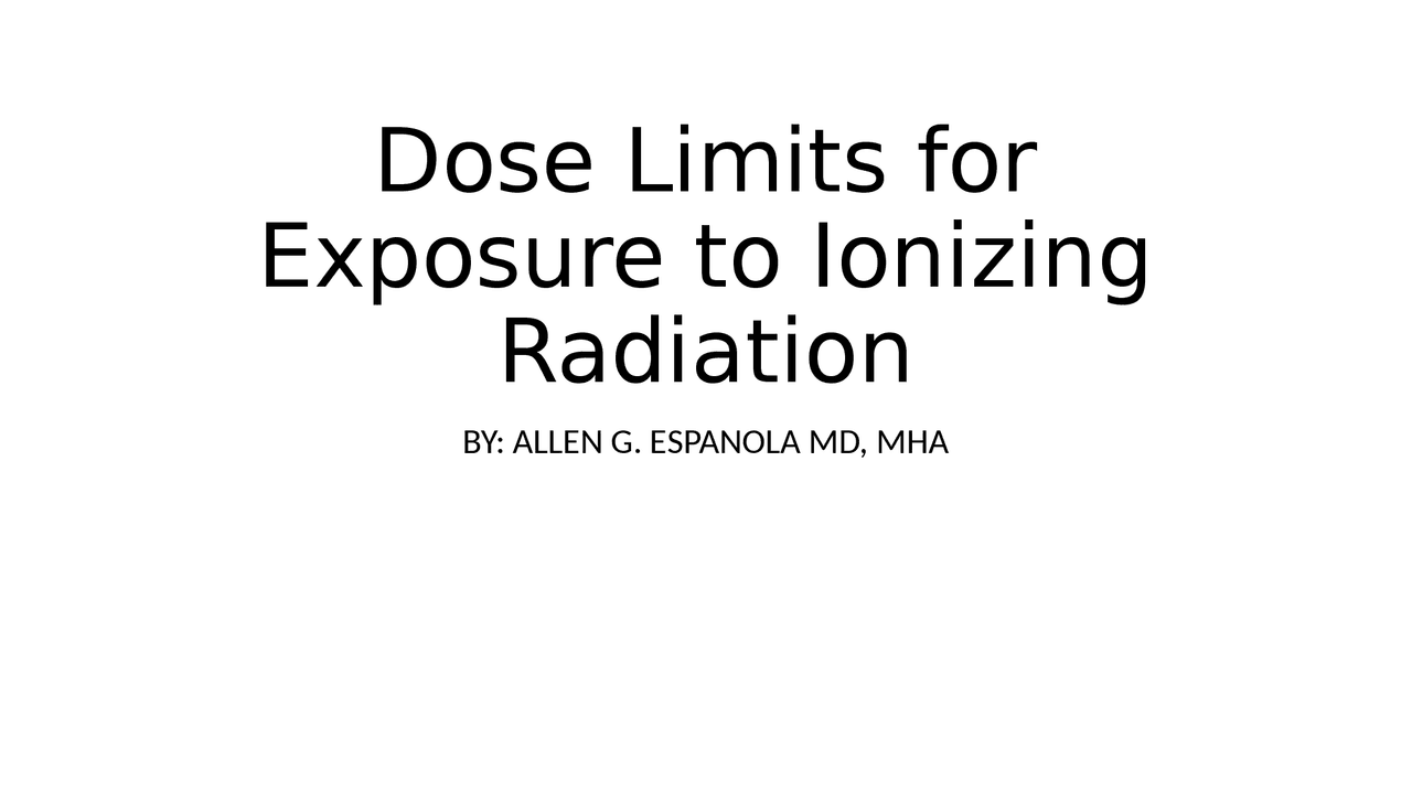 Dose limits for exposure to ionizing radiation | Assignments Radiation ...