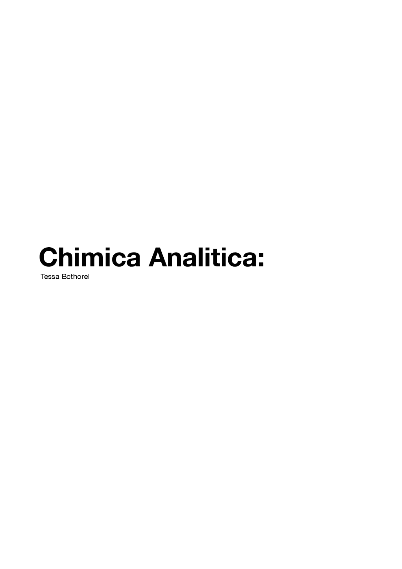 Chimica Analitica per Farmacia Dispense di Chimica analitica Docsity