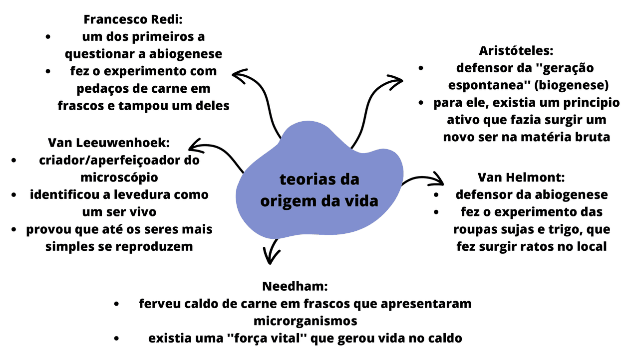 Mapa Mental - Teorias da Origem da Vida (Filósofos&Biólogos | Esquemas ...