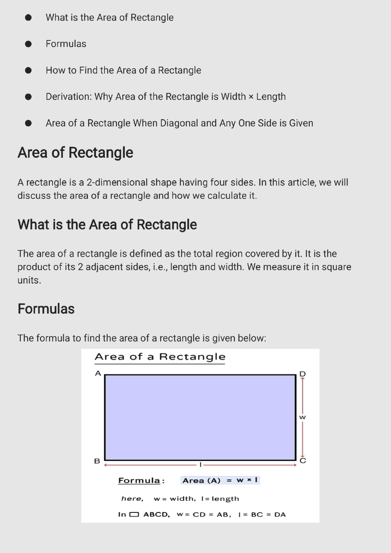What is the Area of Rectangle • Formulas • How to Find the Area of a ...