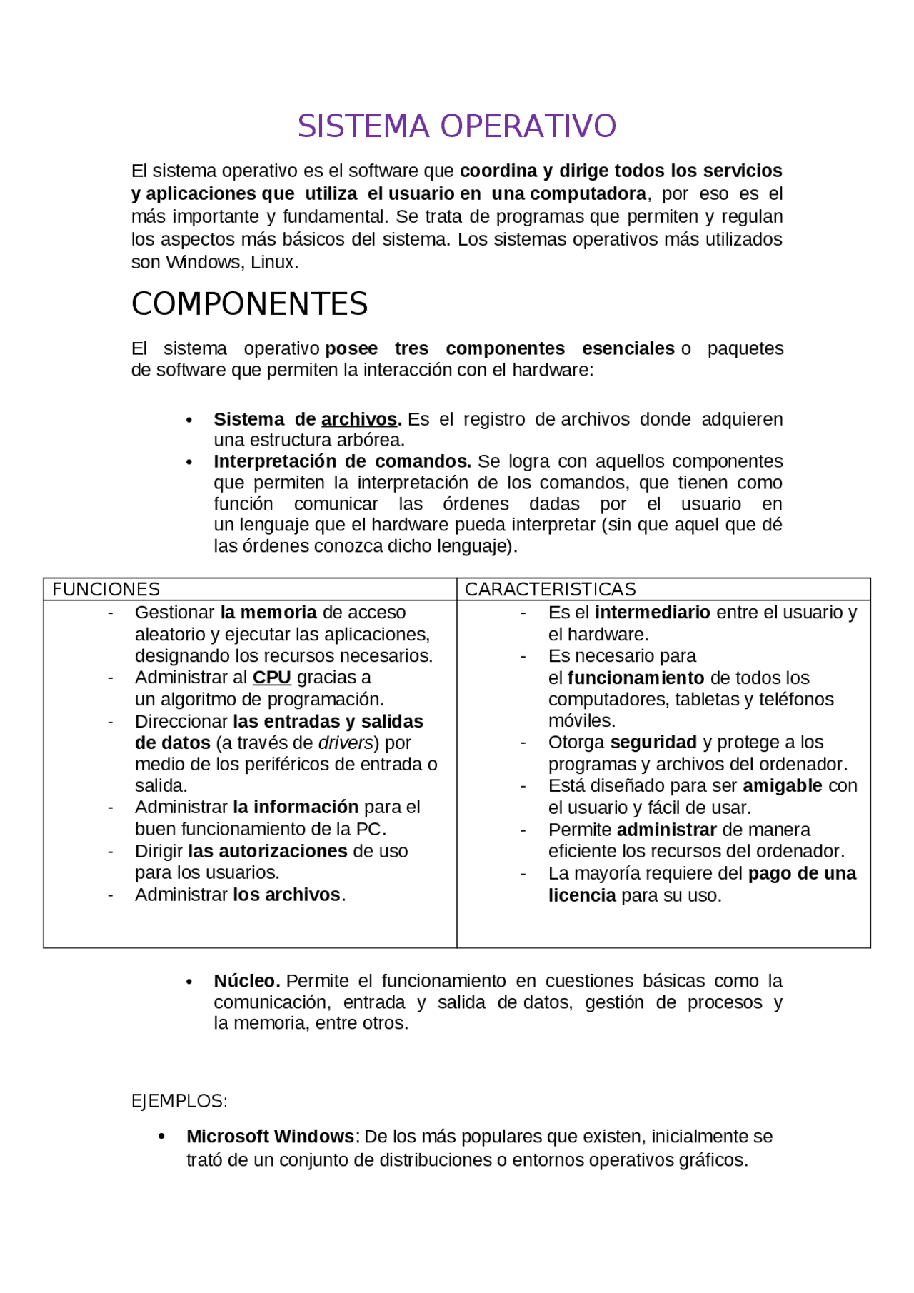 Sistemas operativos Un sistema operativo es el conjunto de programas de ...