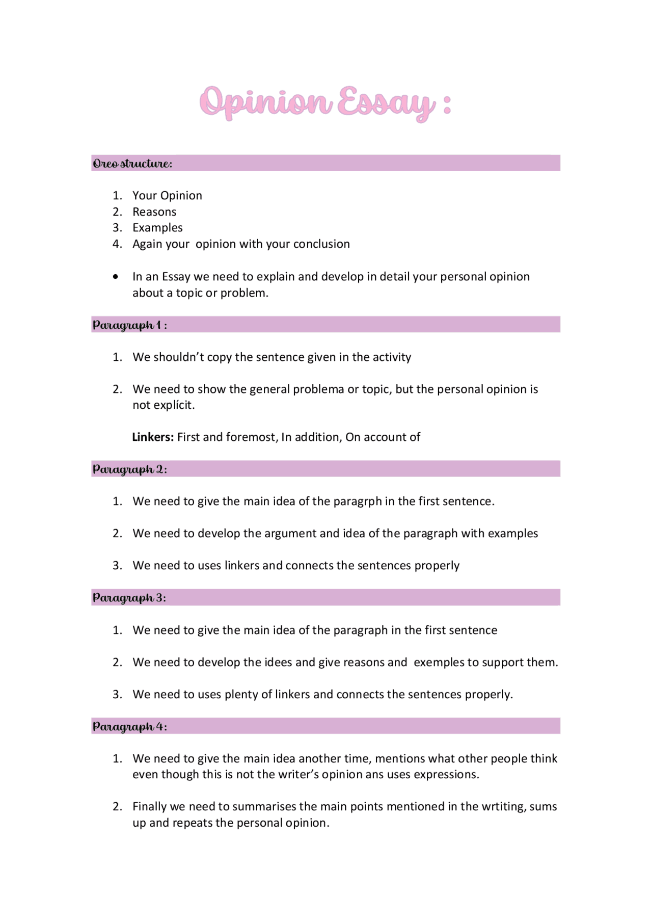 Opinion Essay : English | Apuntes de Inglés | Docsity