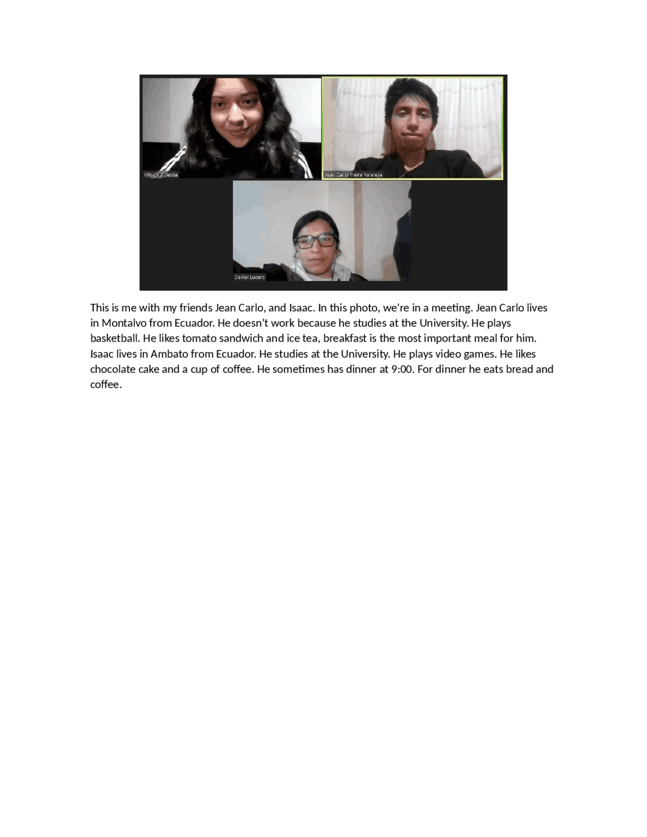 Descripción de una foto, donde estas tu y dos amigos más | Esquemas y ...