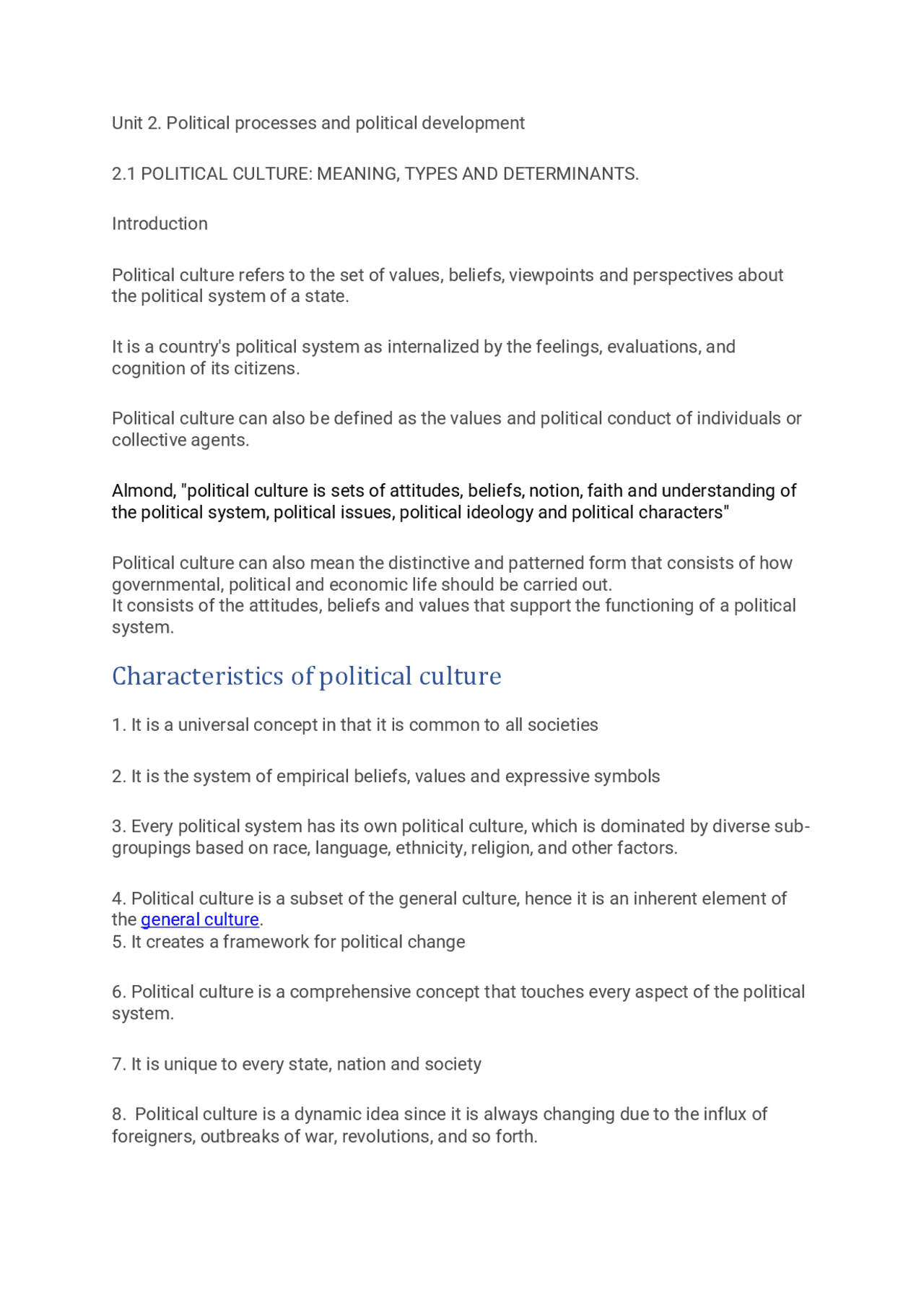Characteristics of political culture | Schemes and Mind Maps Political ...