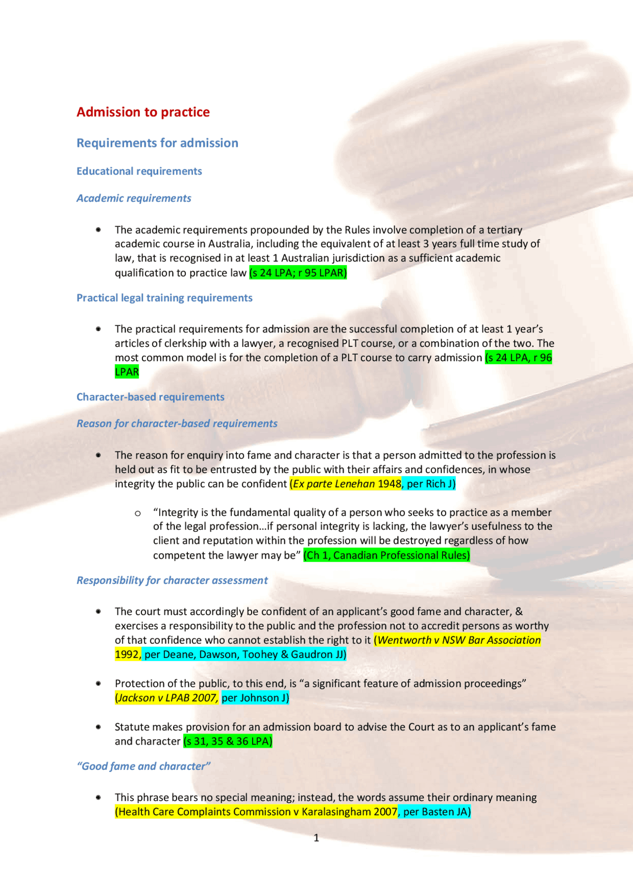 Requirements for Admission to Practice Law in Australia | Exams Law ...