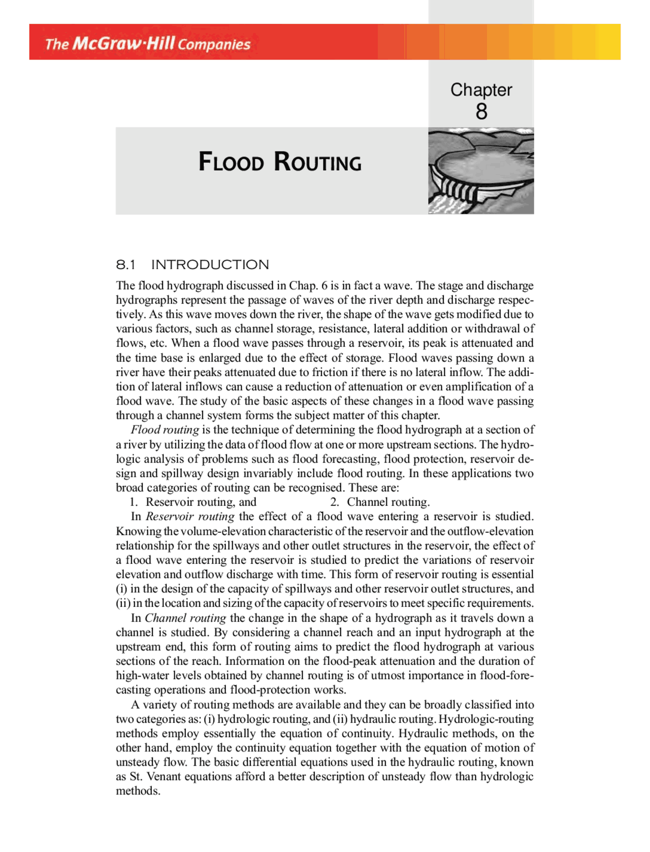 FLOOD ROUTING | Study notes Heat and Mass Transfer | Docsity