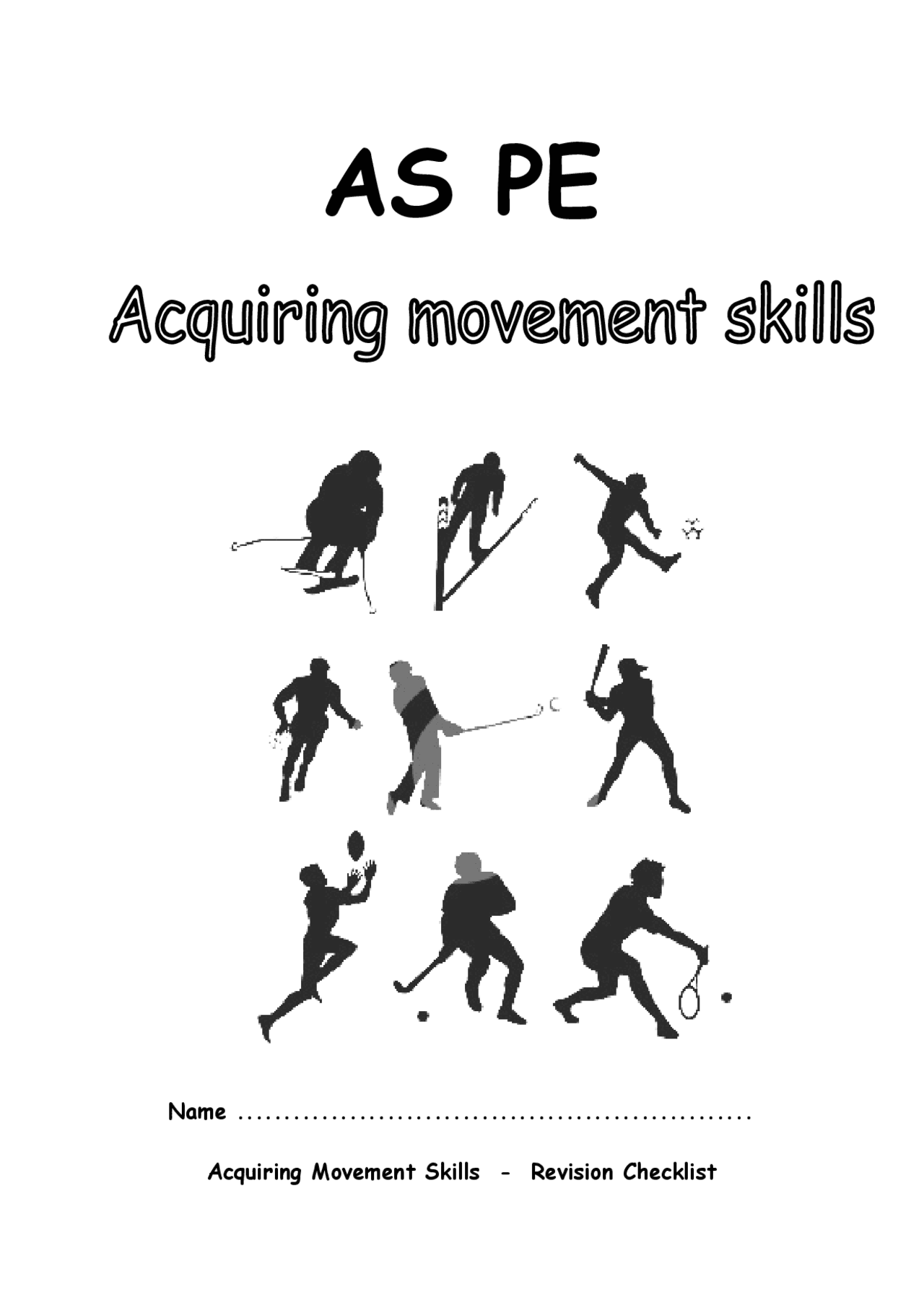 Acquiring Movement Skills - Revision Checklist | Exercises Law | Docsity