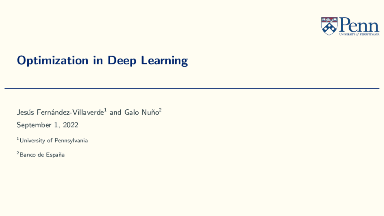 Optimization in Deep Learning | Slides Artificial Intelligence | Docsity