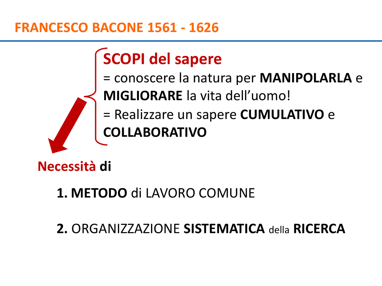 Francesco Bacone Filosofia 4° liceo Slide di Filosofia Docsity