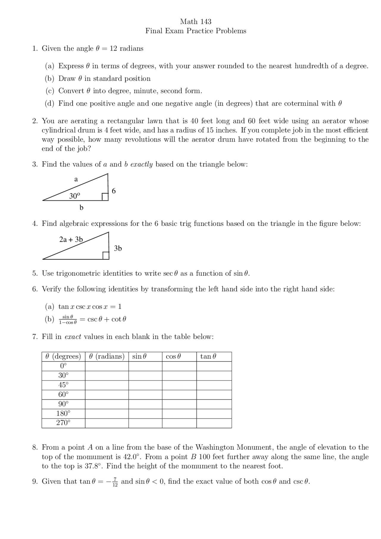 What Is Math 143 Math 143 Final Exam Practice Problems | Schemes and Mind Maps ...