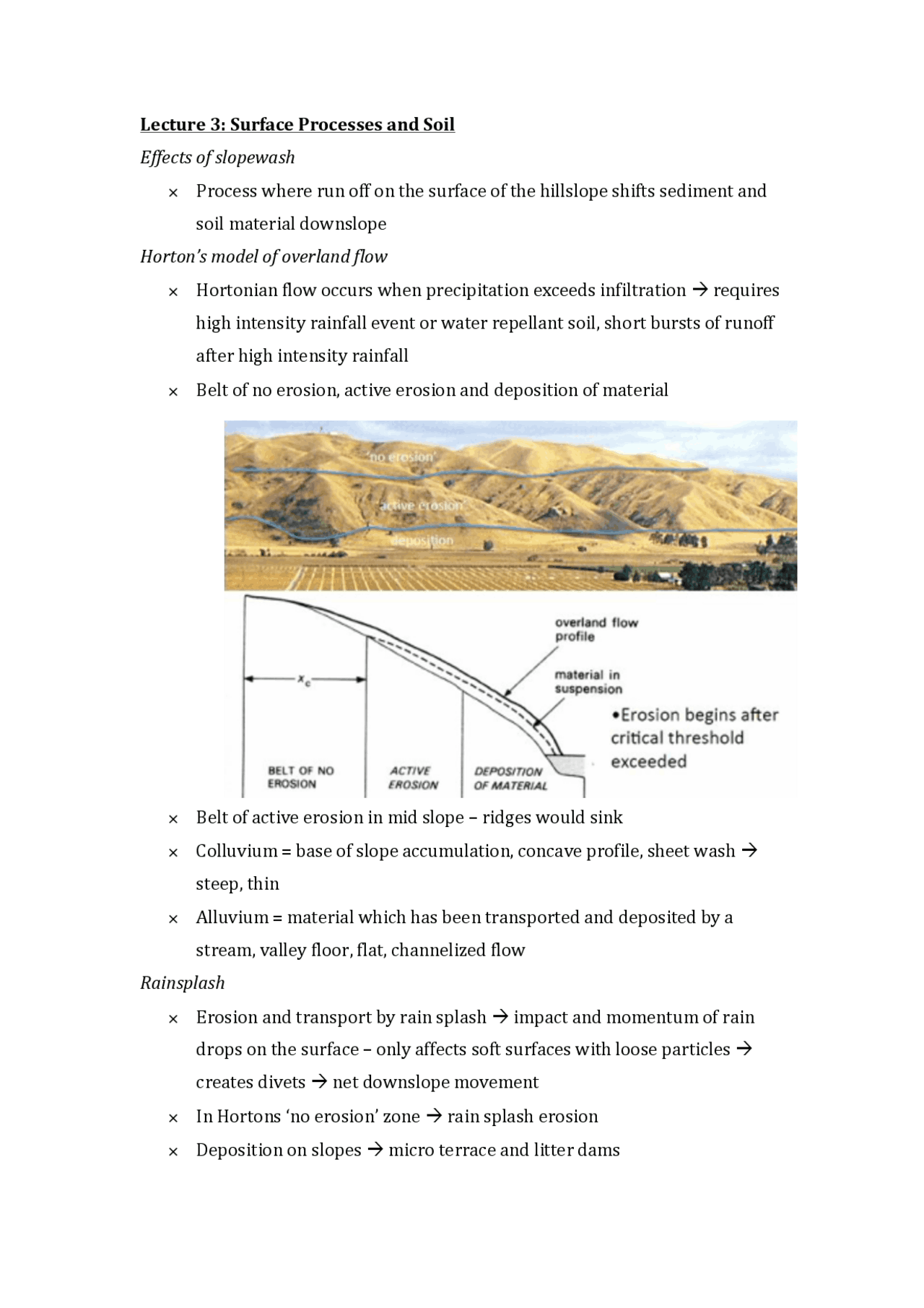 Sloom Process Surface Processes and Soil Effects of Slopewash | Schemes and Mind Maps ...