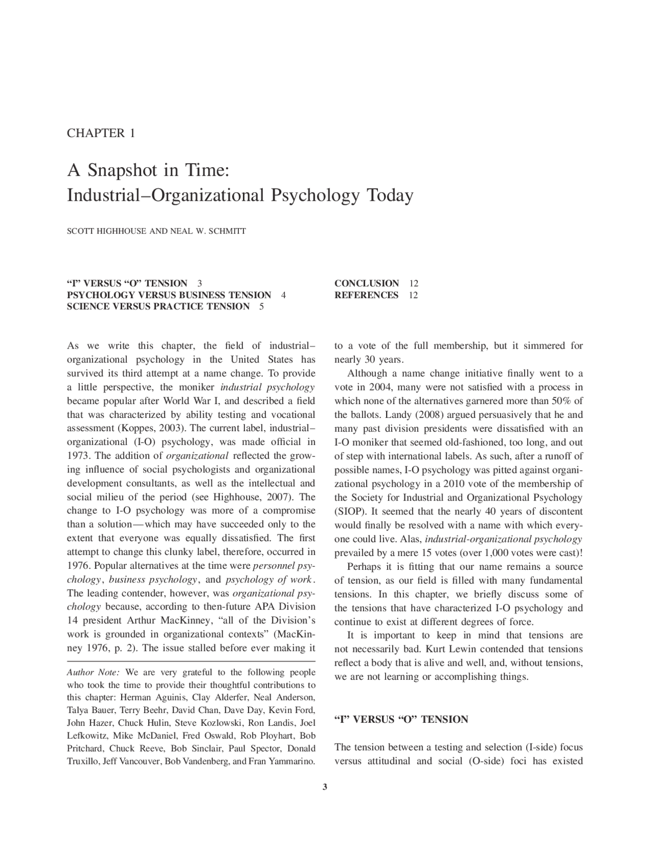 A Snapshot in Time Psychology Schemes